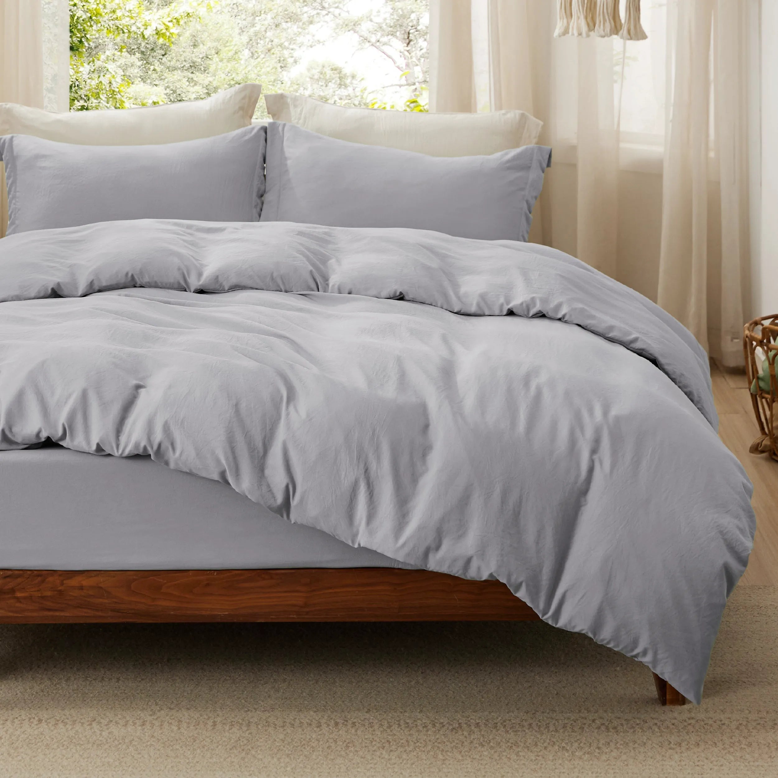 Prewashed Microfiber Duvet Cover Set