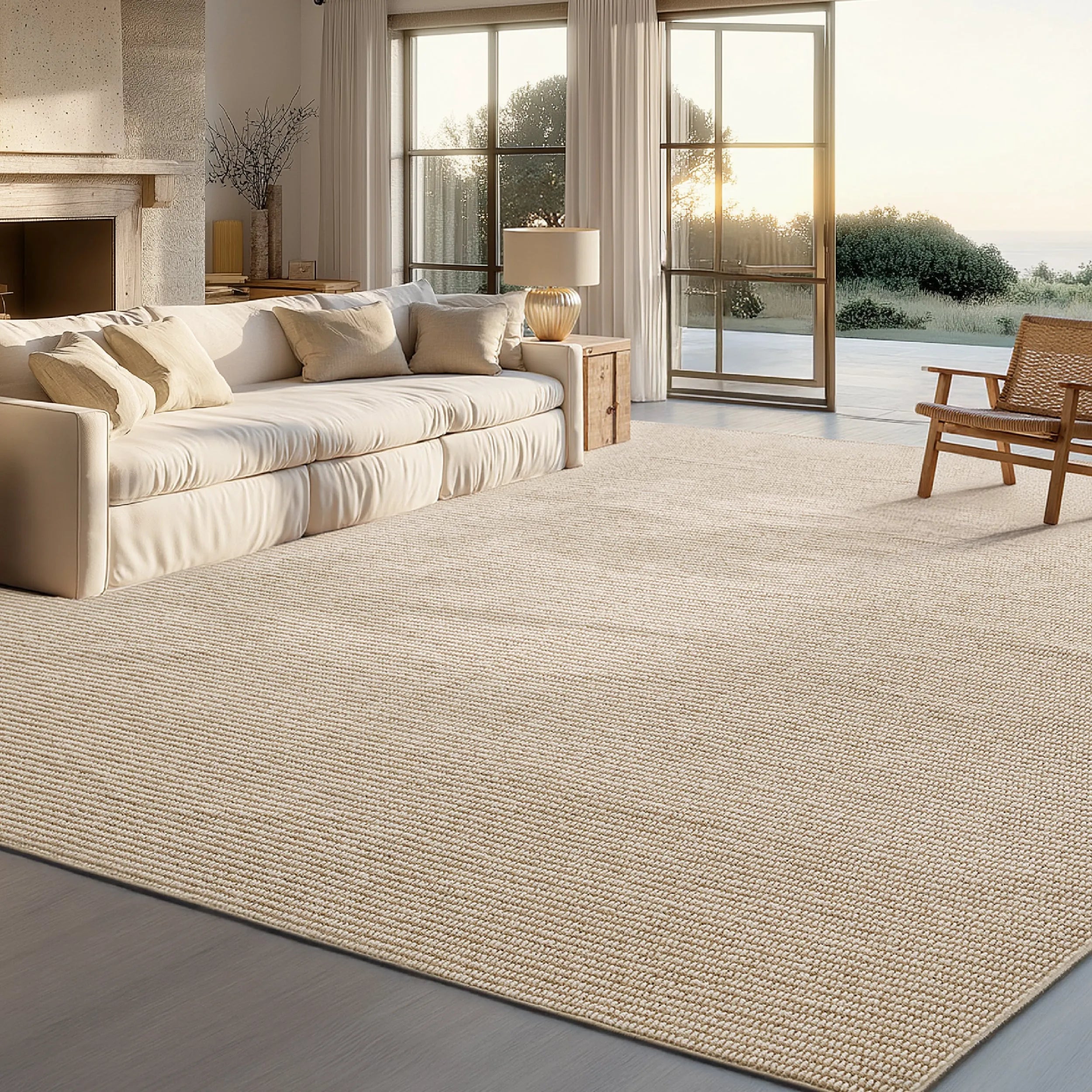 Faux Wool Area Rug