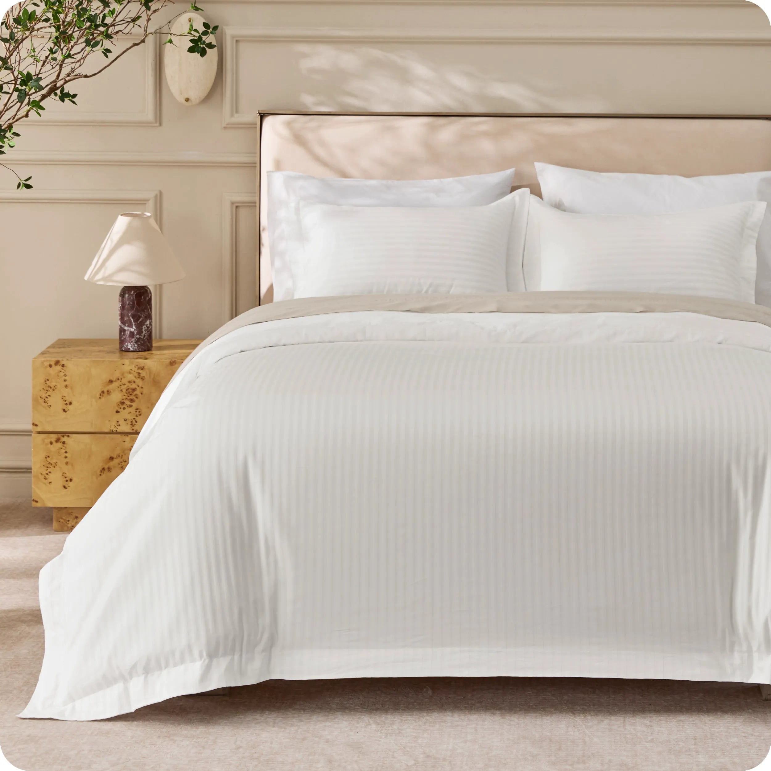 PureWoven™ Cotton Embroidered Hotel Duvet Cover Set