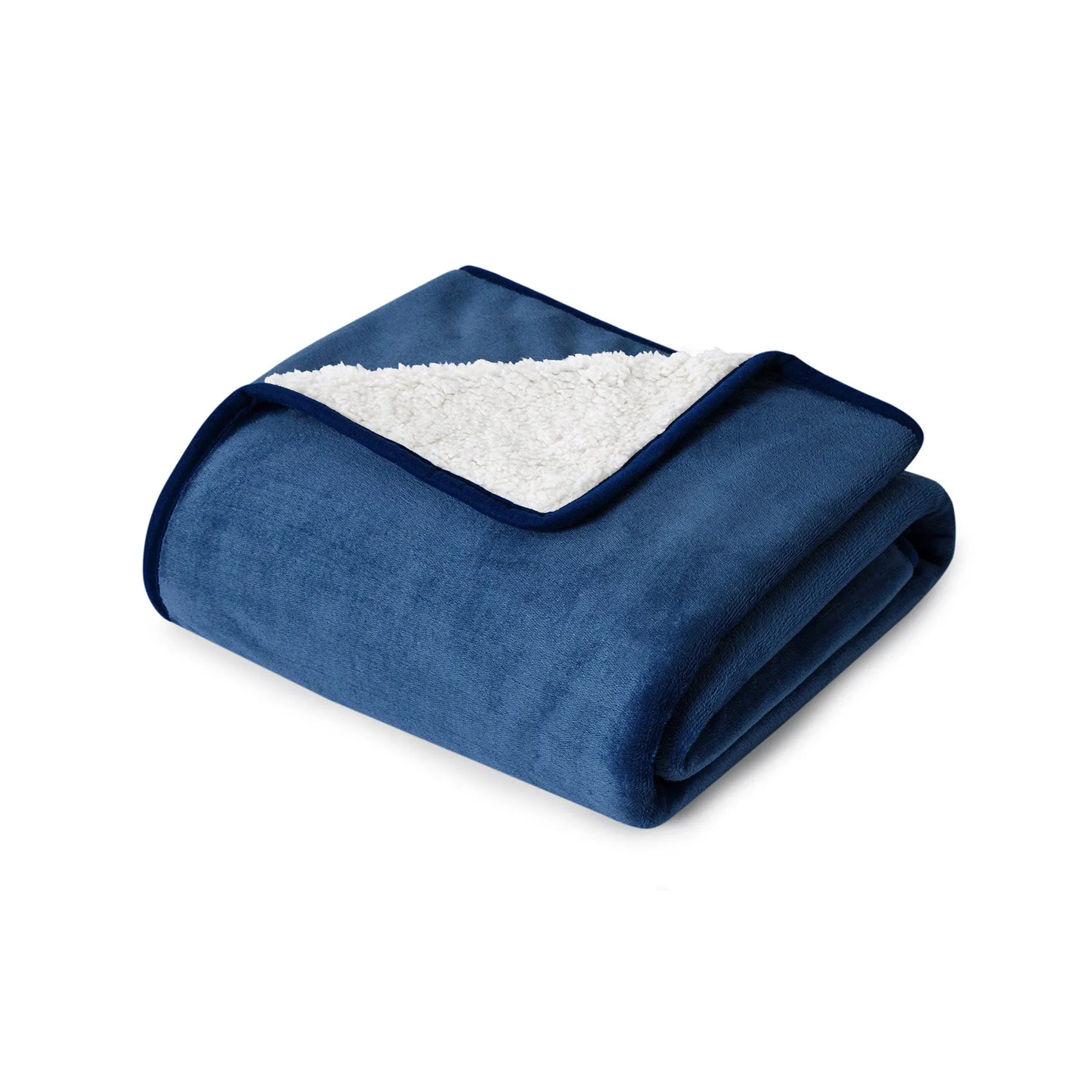 Reversible Sherpa & Microfiber Fleece Dog Blanket