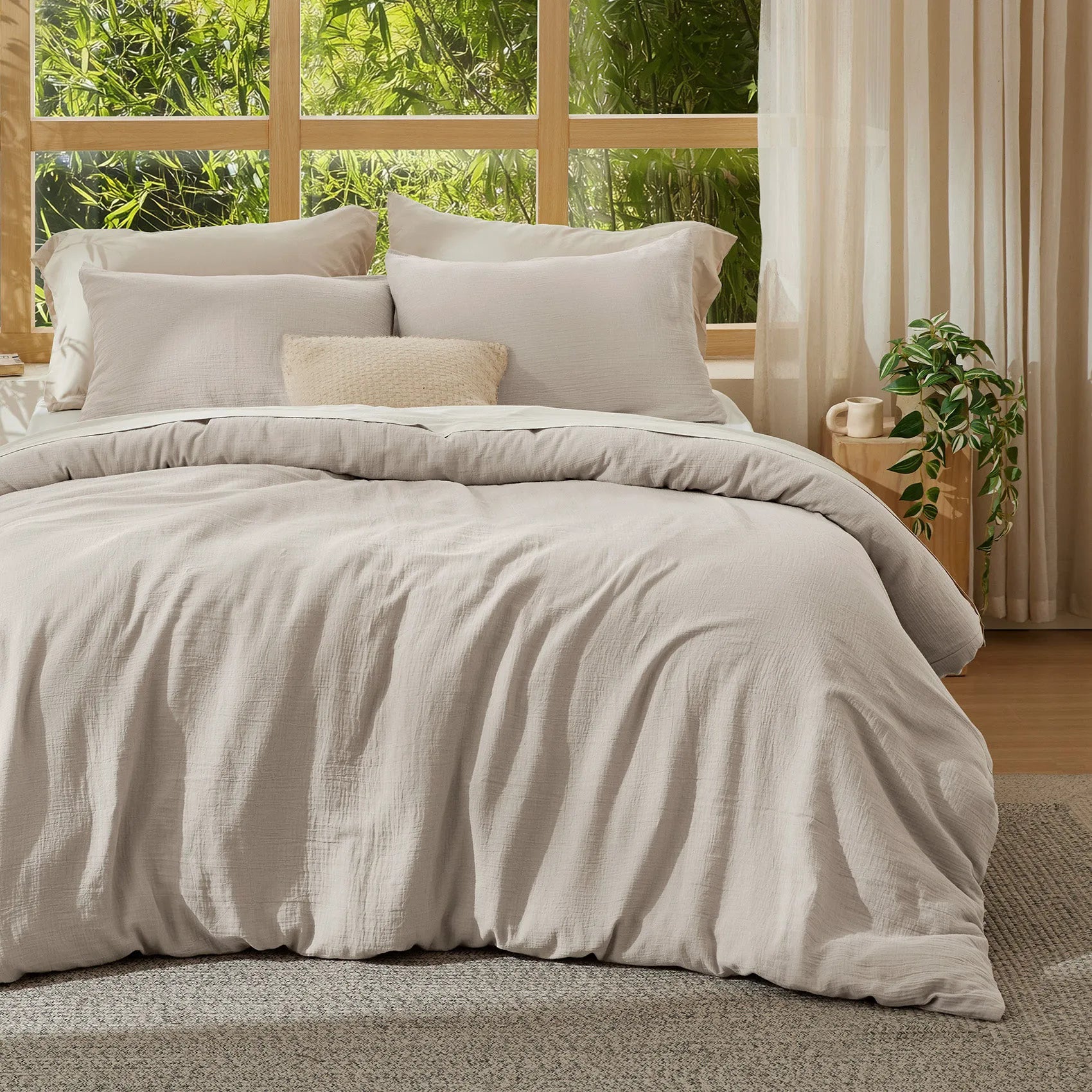 PureWoven™ Bamboo Cotton Muslin Duvet Cover Set