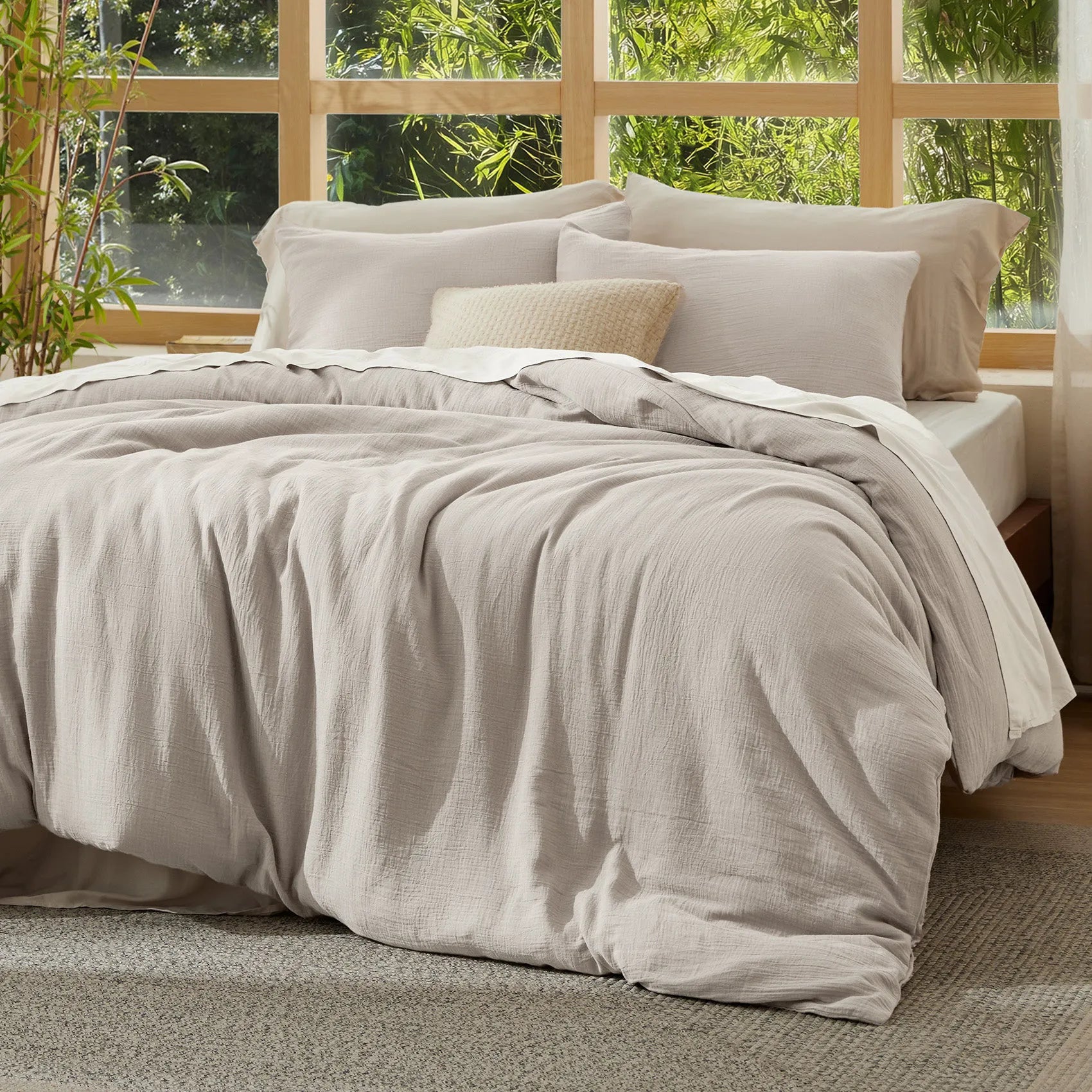 PureWoven™ Bamboo Cotton Muslin Duvet Cover Set