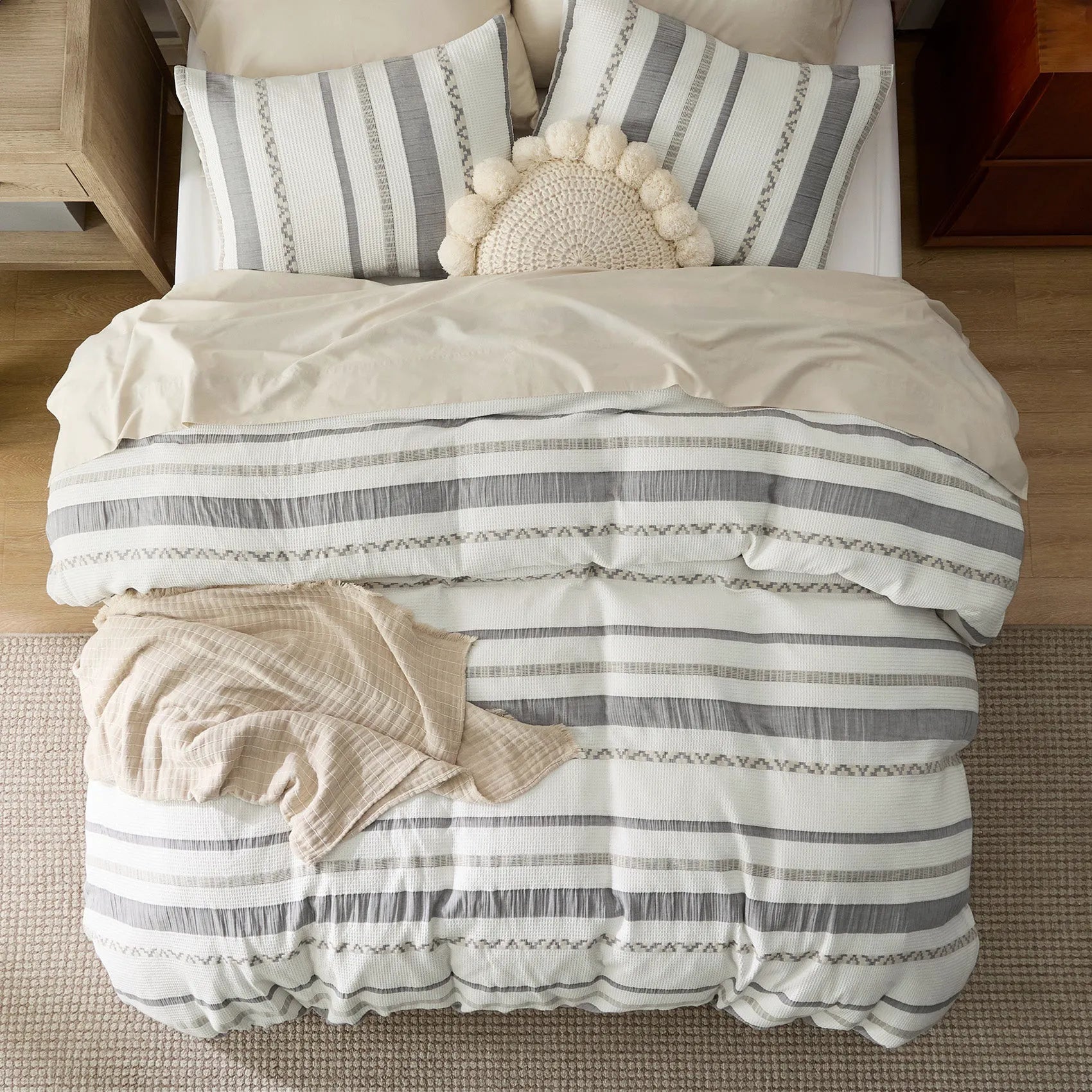 PureWoven™ Cotton Boho Waffle Weave Duvet Cover Set
