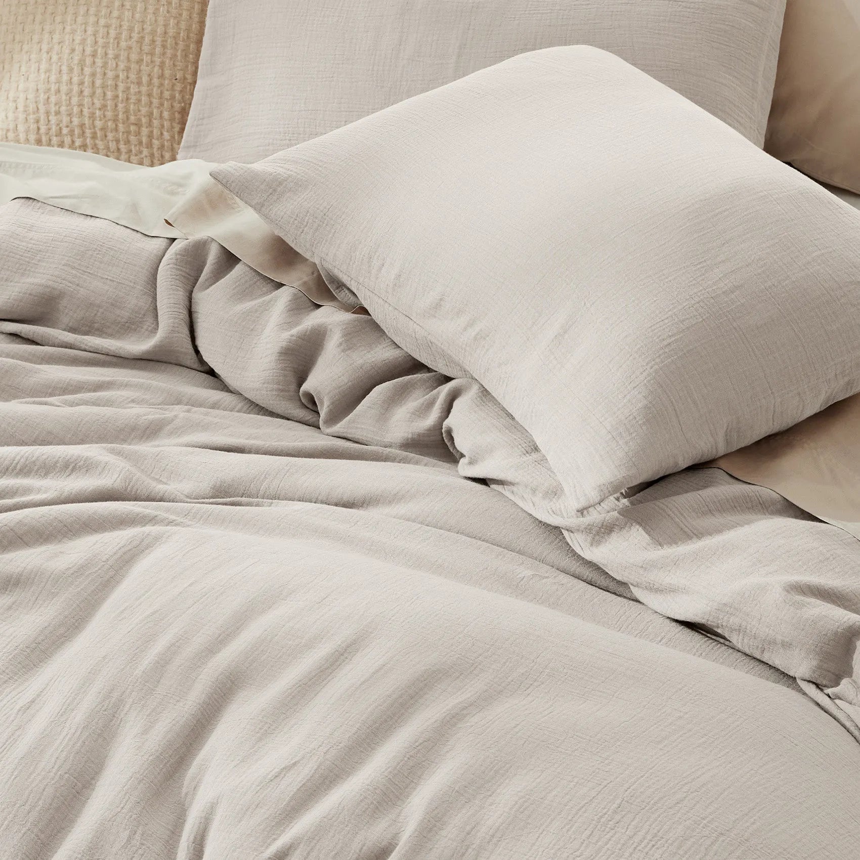PureWoven™ Bamboo Cotton Muslin Duvet Cover Set