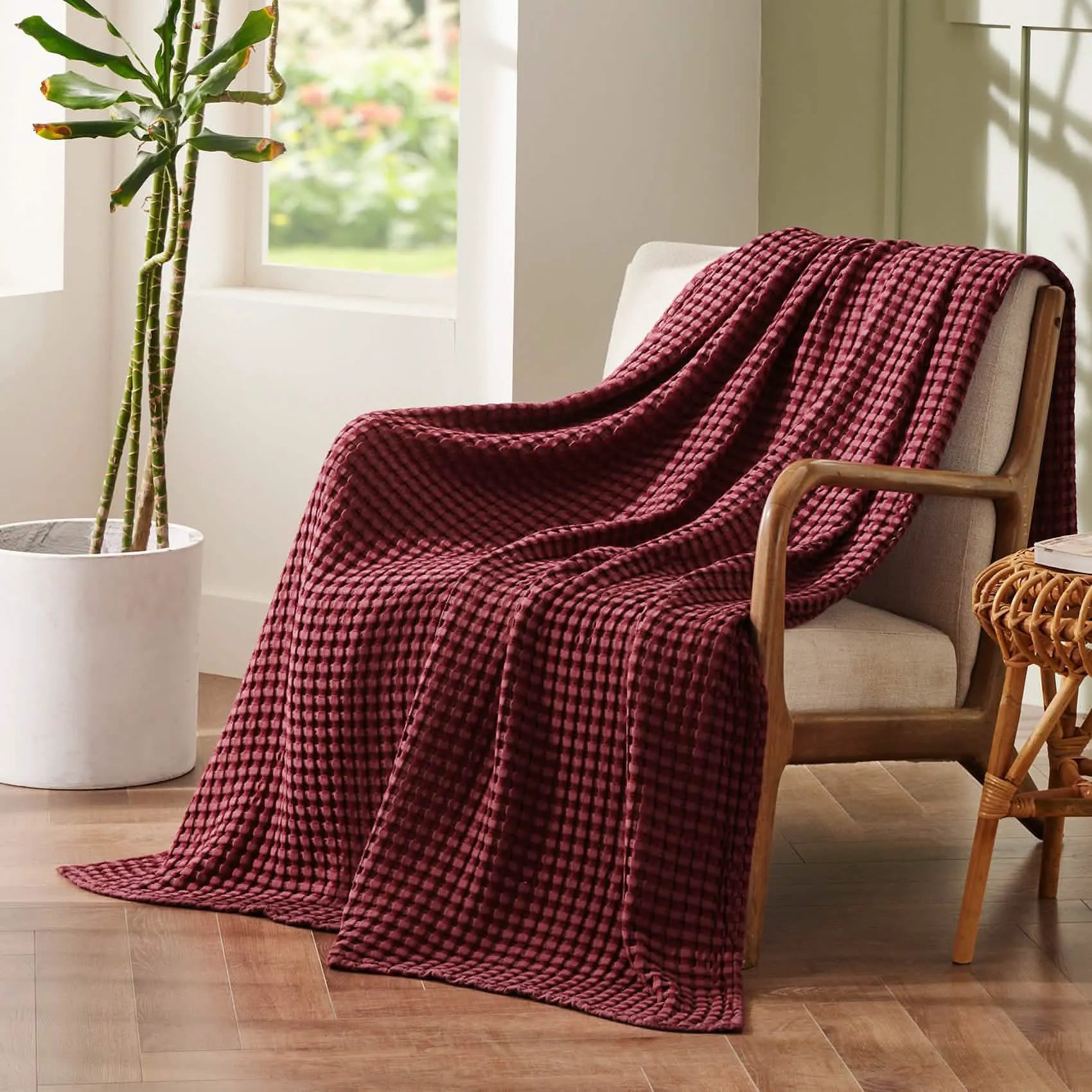 Bamboo Rayon Waffle Blanket