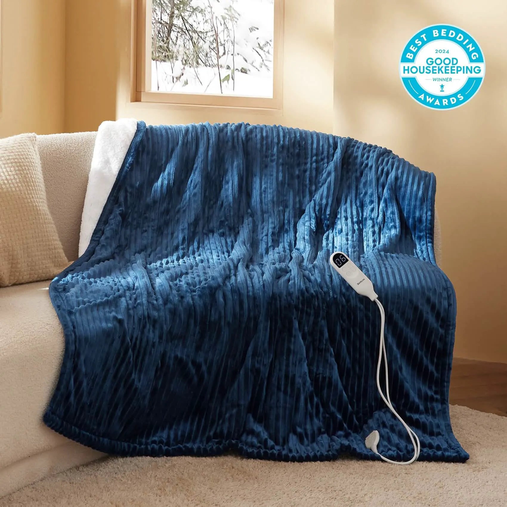 Ribbed Heated Blanket