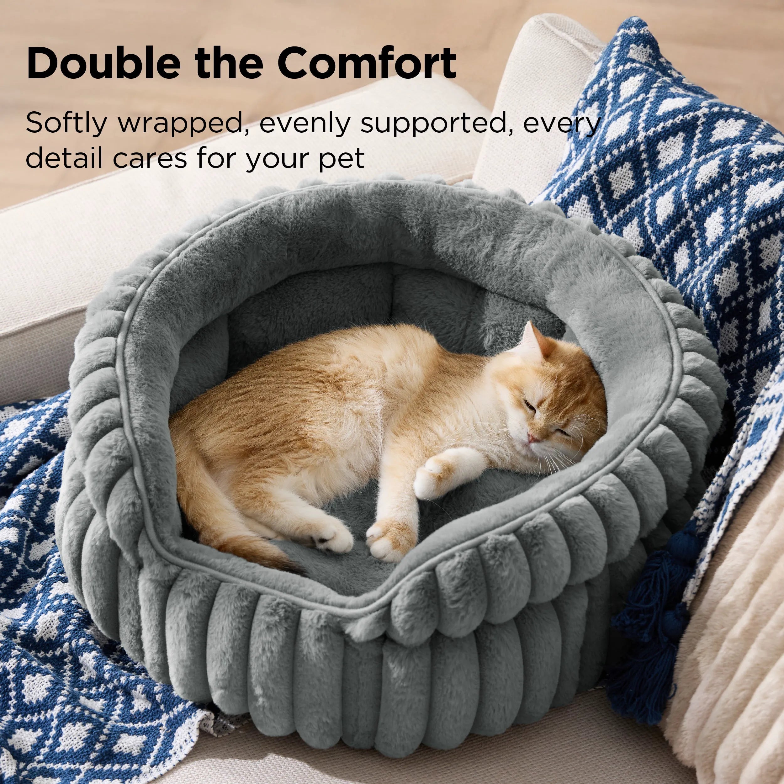 ComfyFleece™ Dual-Layer Cat Bed
