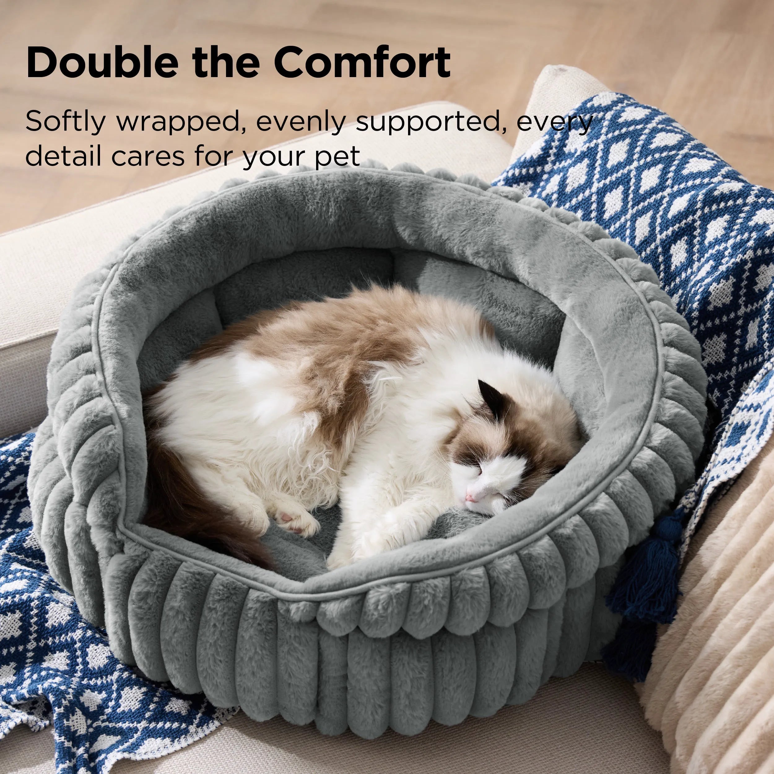 ComfyFleece™ Dual-Layer Cat Bed