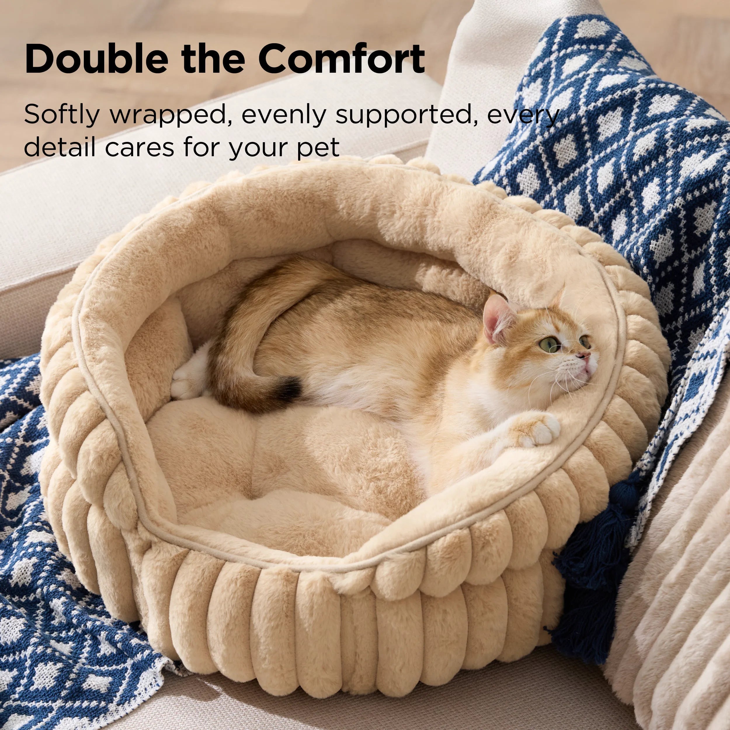 ComfyFleece™ Dual-Layer Cat Bed