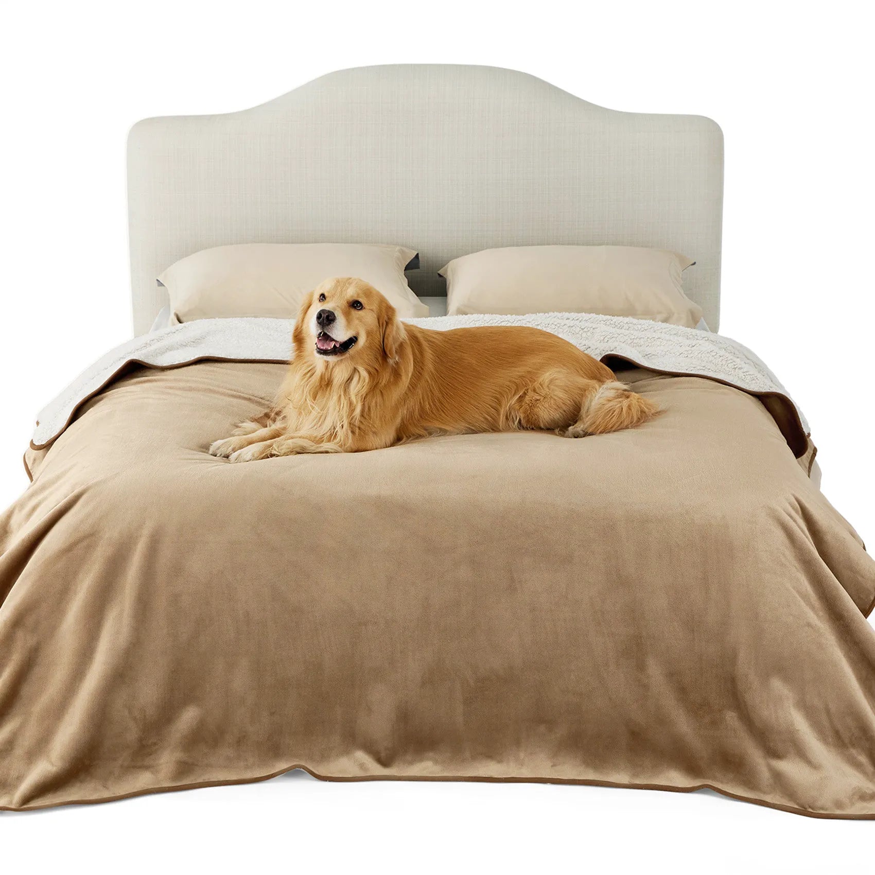 Reversible Sherpa & Microfiber Fleece Dog Blanket