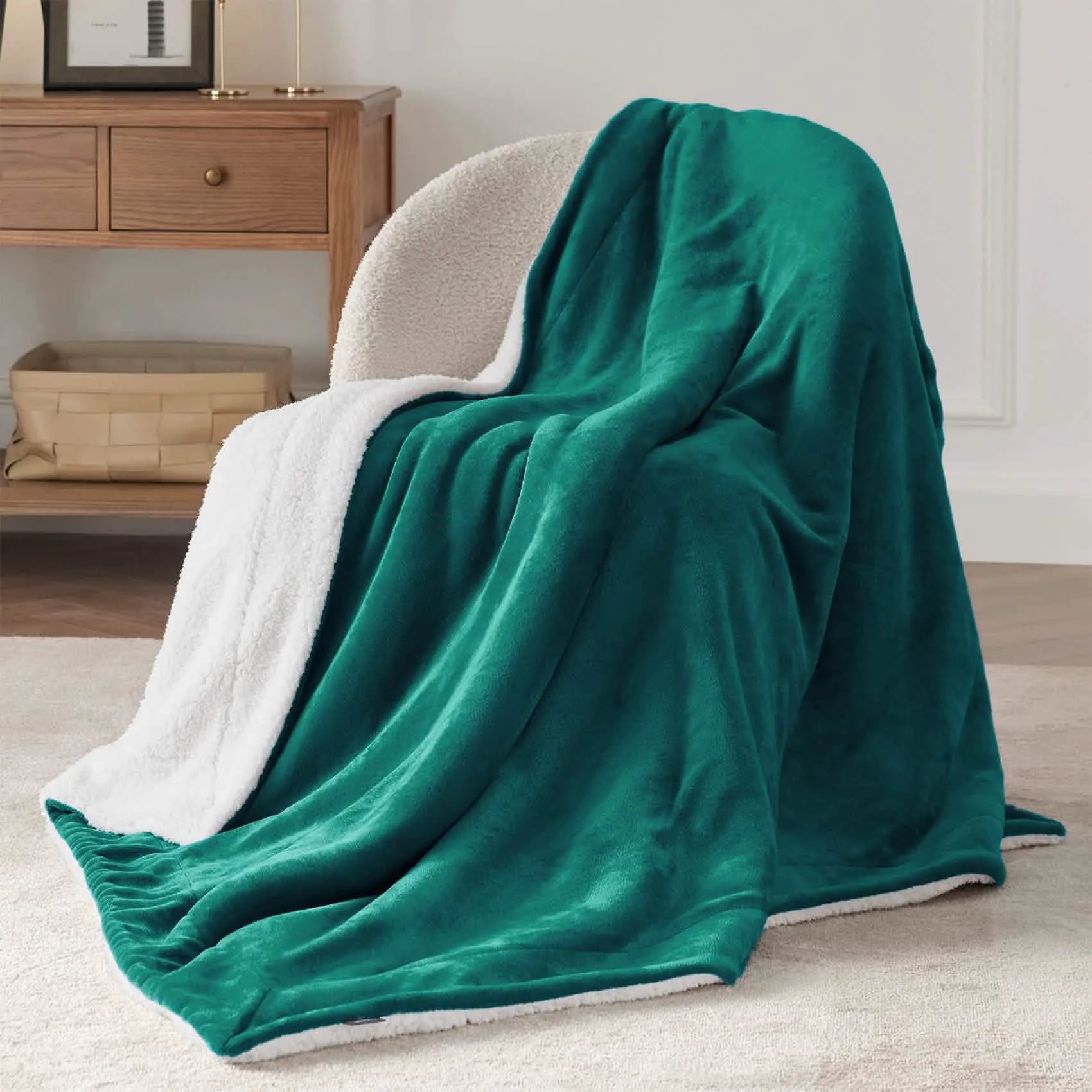 Cozy Sherpa Fleece Throw Blanket