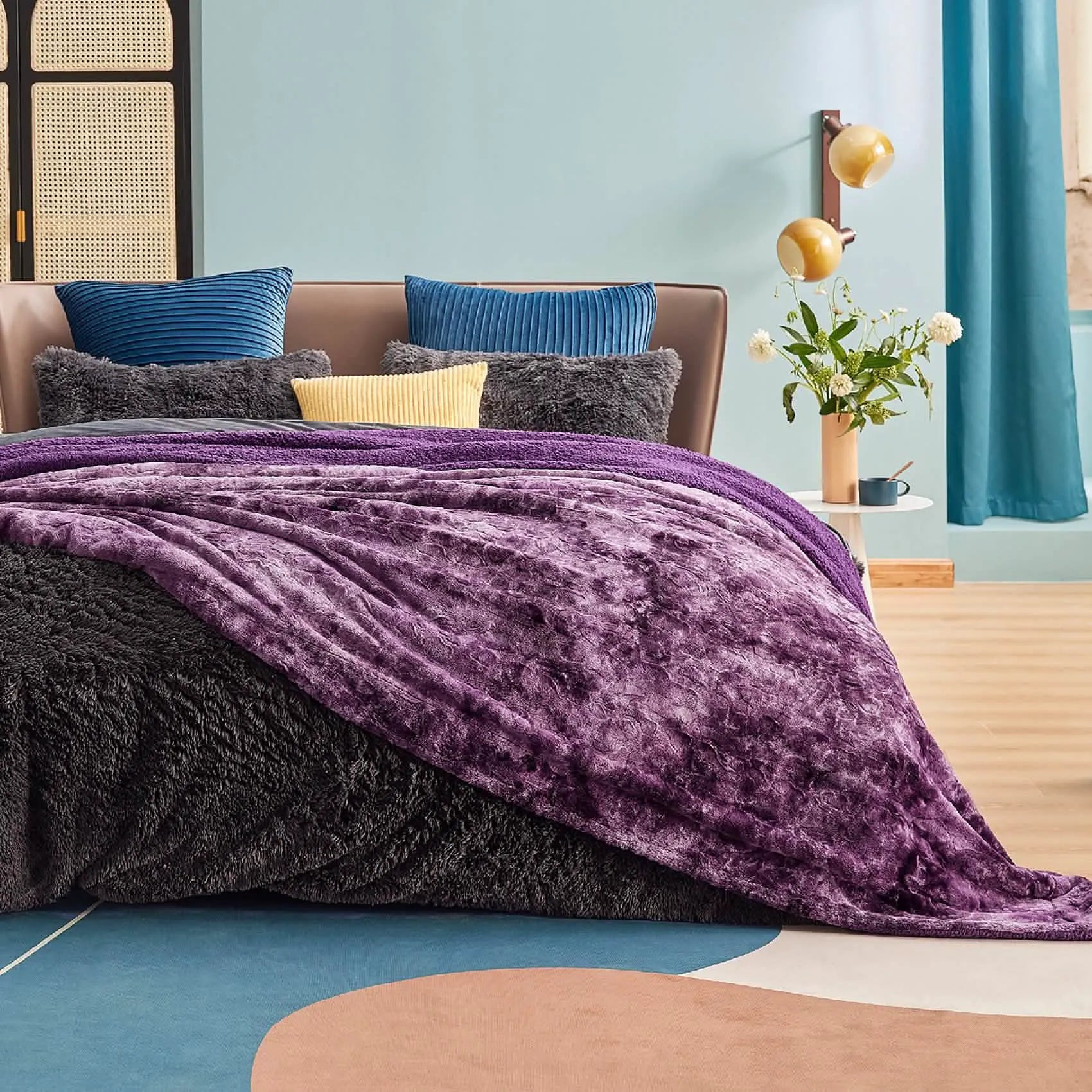 Faux Fur Sherpa Fleece Blanket