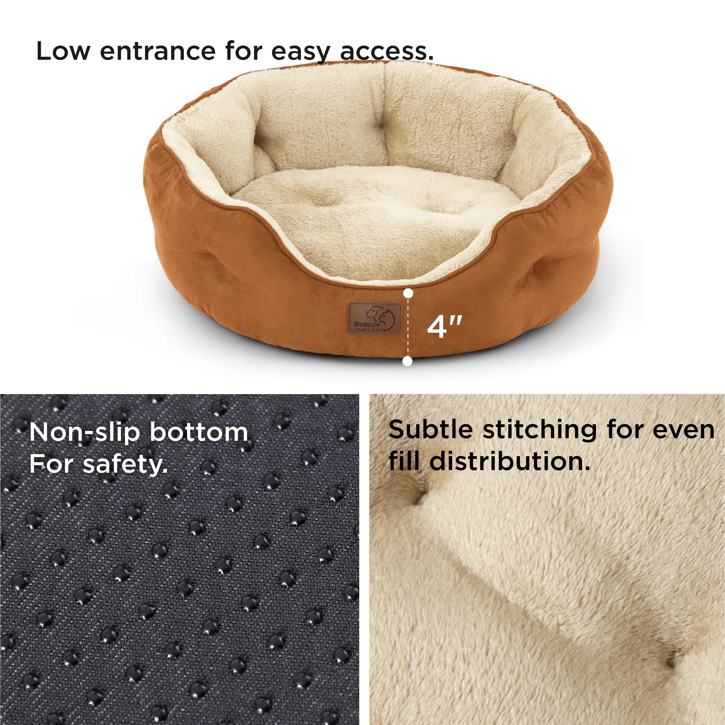 Round Solid Pet Bed