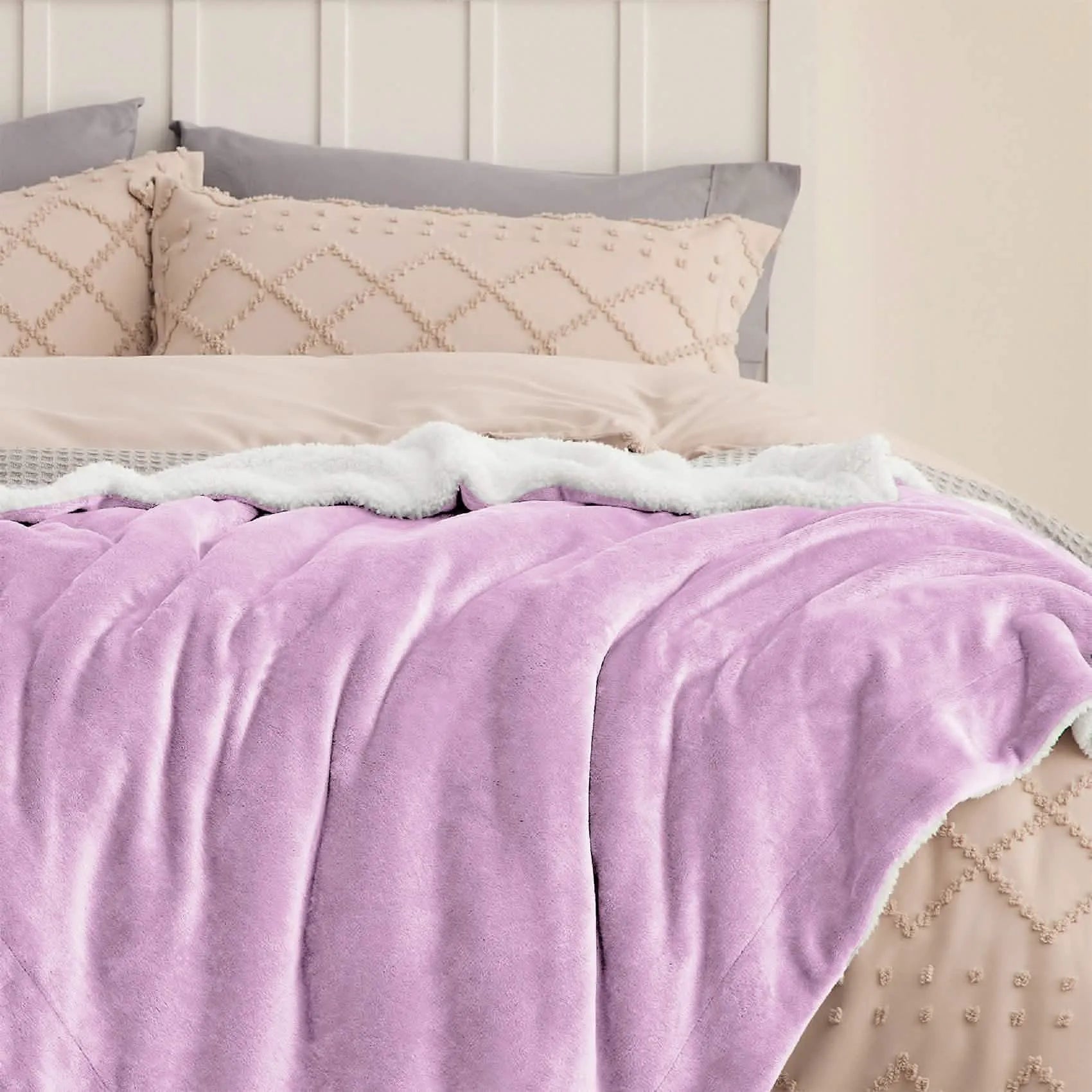 Cozy Sherpa Fleece Throw Blanket