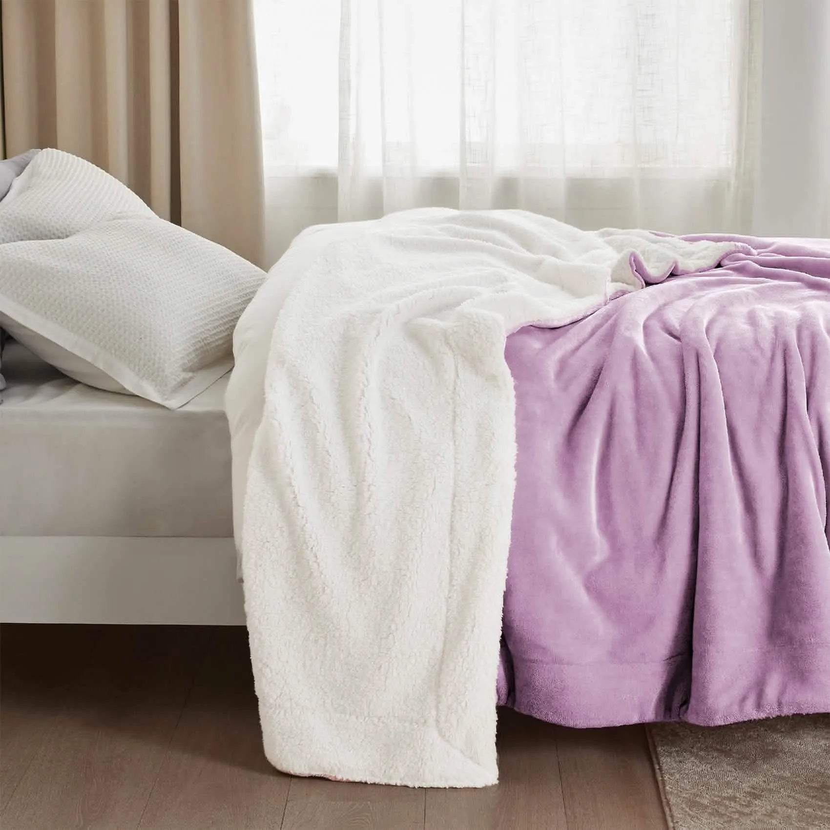 Cozy Sherpa Fleece Throw Blanket