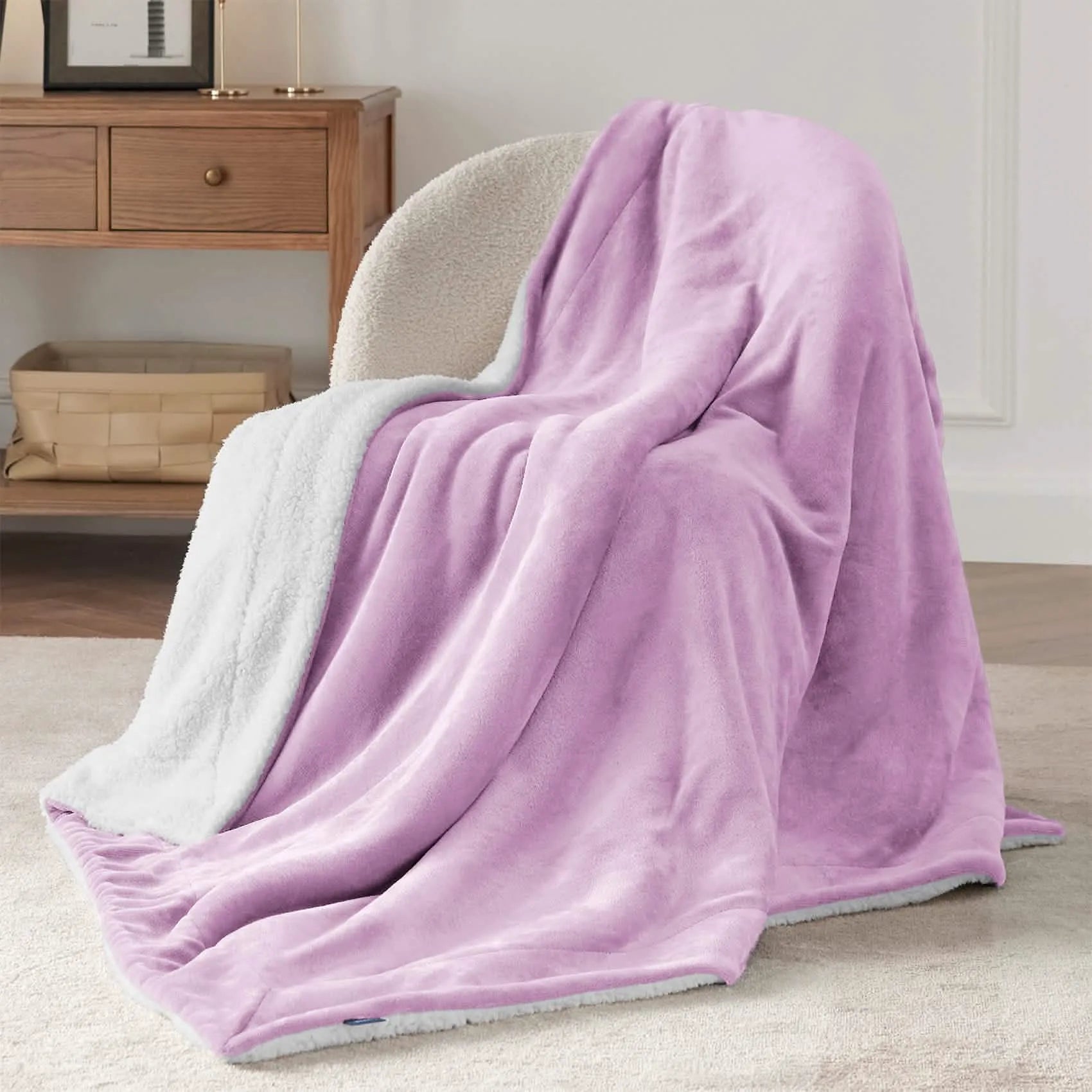 Cozy Sherpa Fleece Throw Blanket