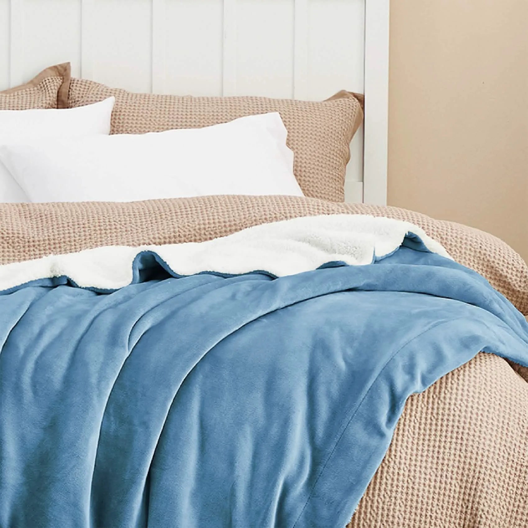 Cozy Sherpa Fleece Throw Blanket