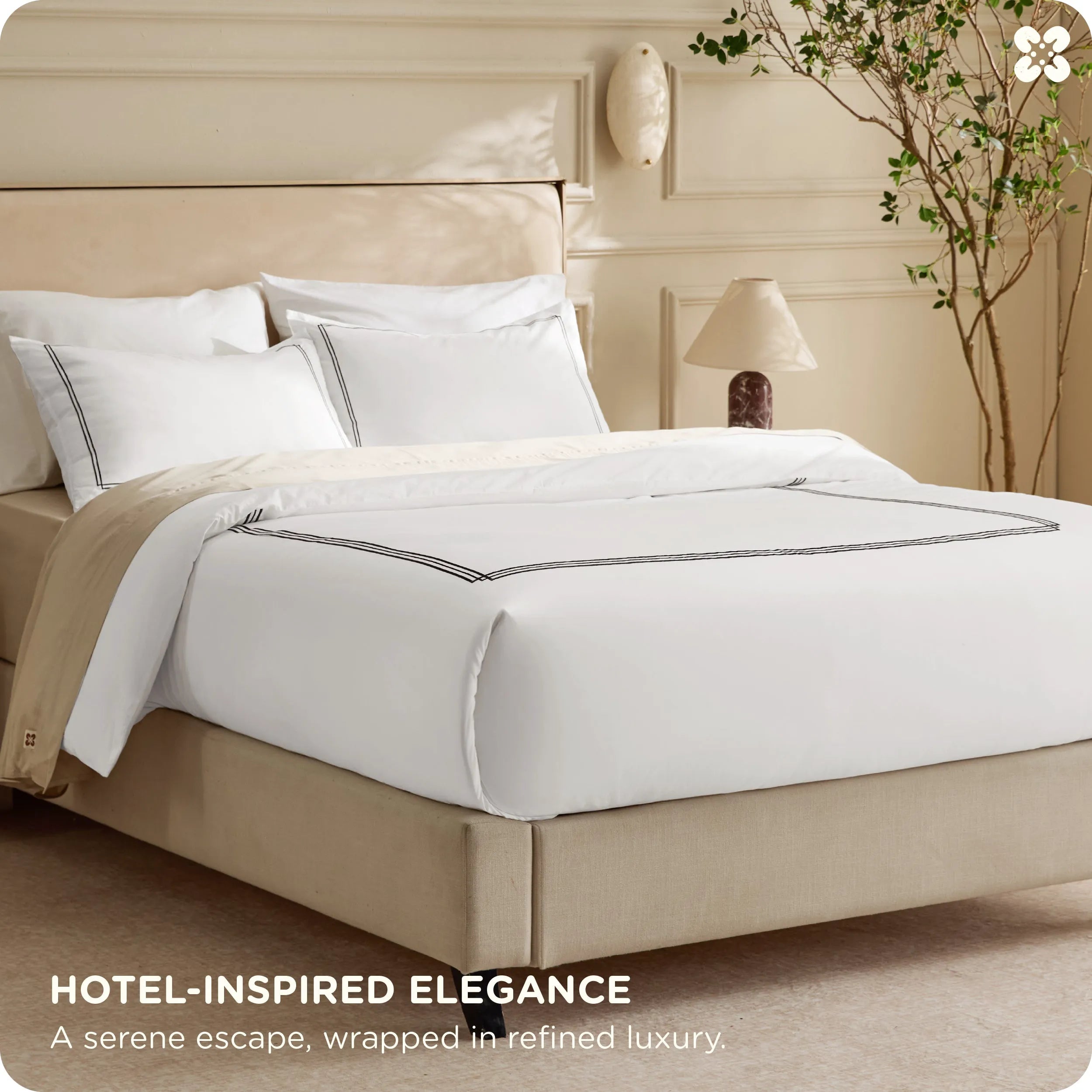 PureWoven™ Cotton Embroidered Hotel Duvet Cover Set