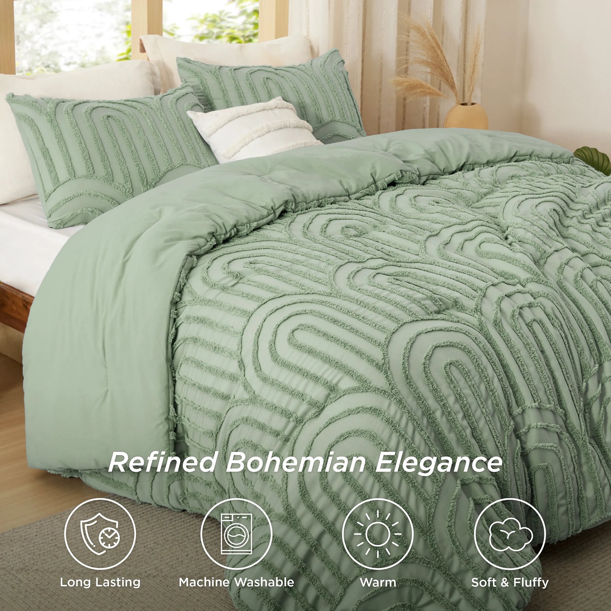 Fluffy Arch Tufted Comforter Set