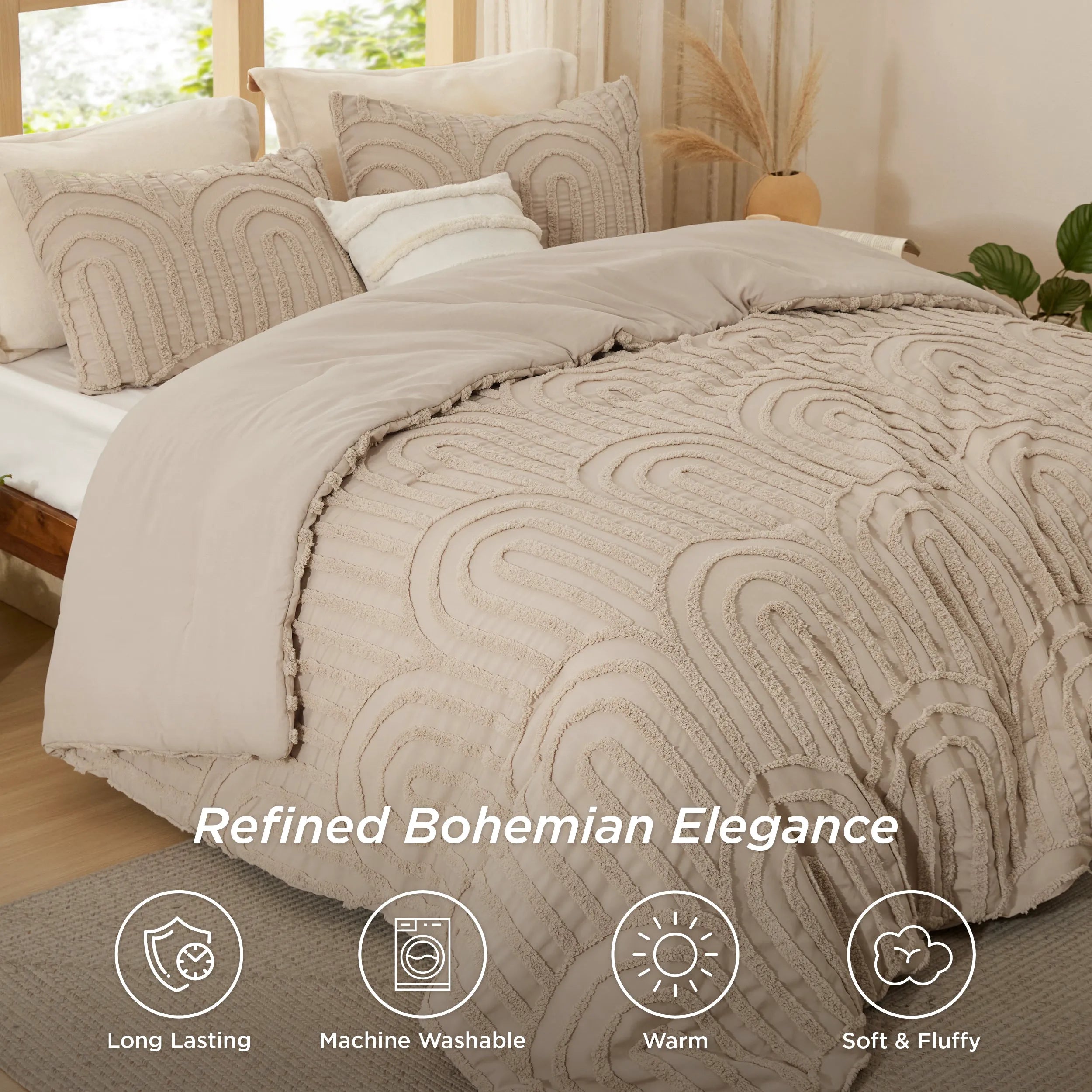Fluffy Arch Tufted Comforter Set
