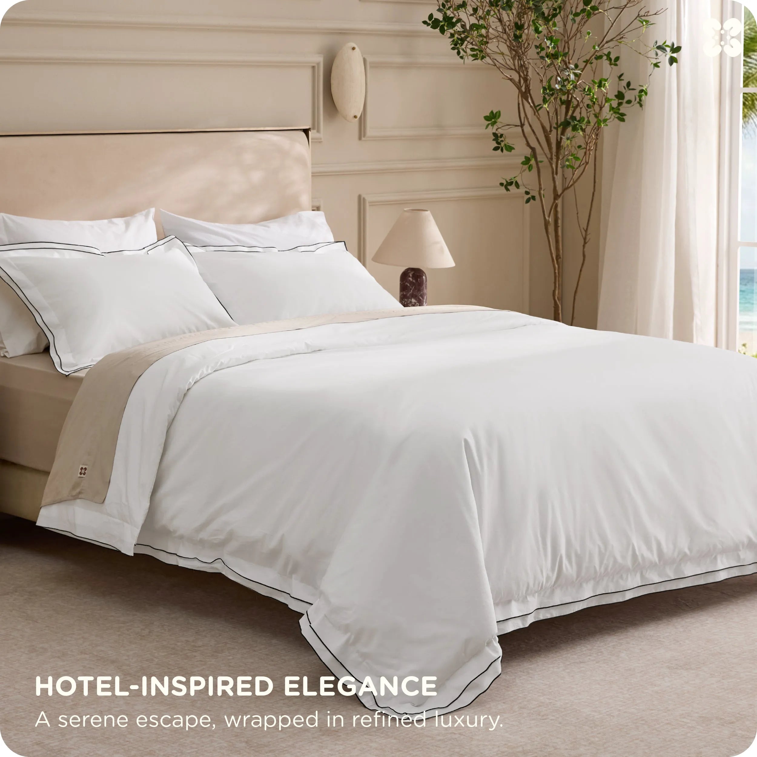 PureWoven™ Cotton Embroidered Hotel Duvet Cover Set
