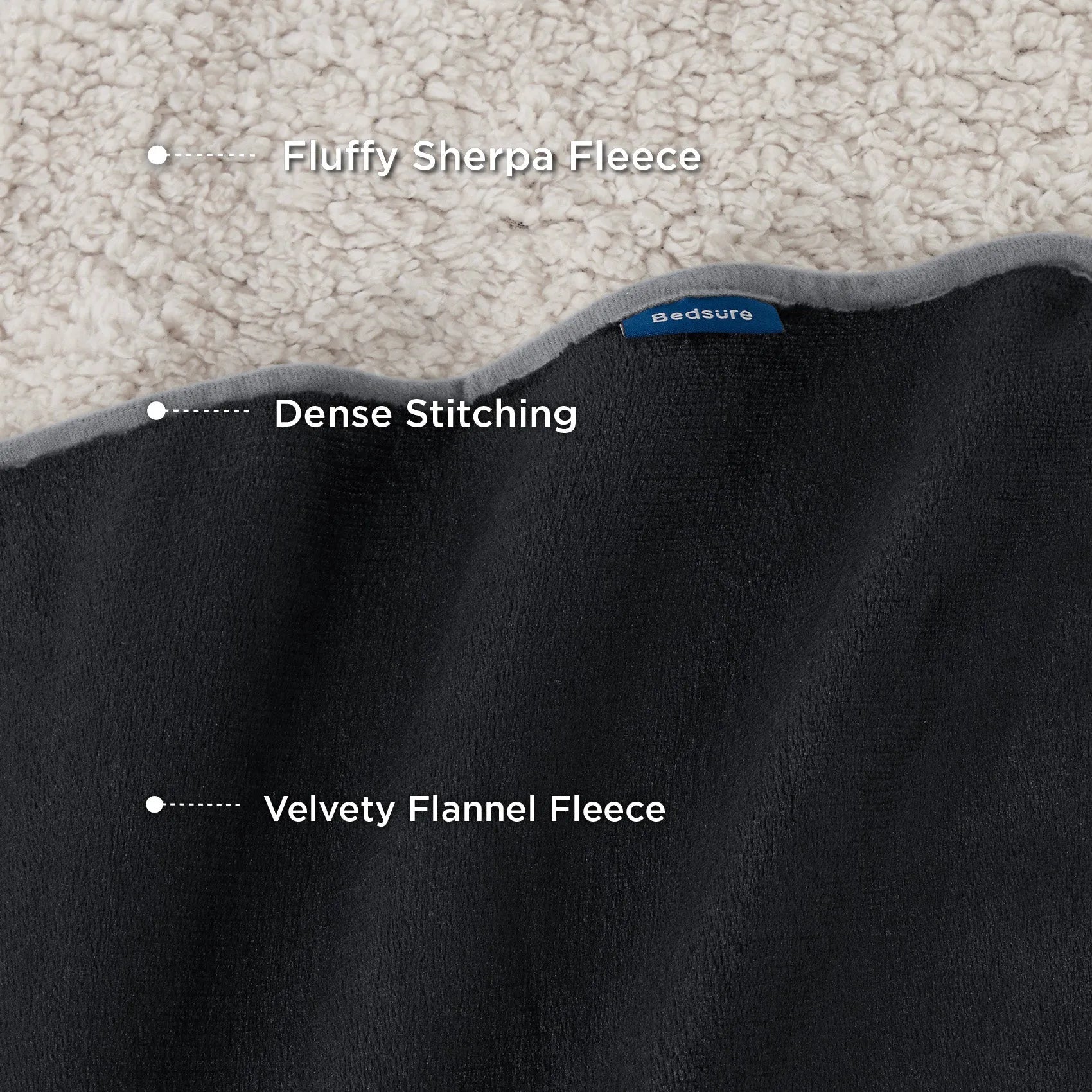 Reversible Sherpa & Microfiber Fleece Dog Blanket