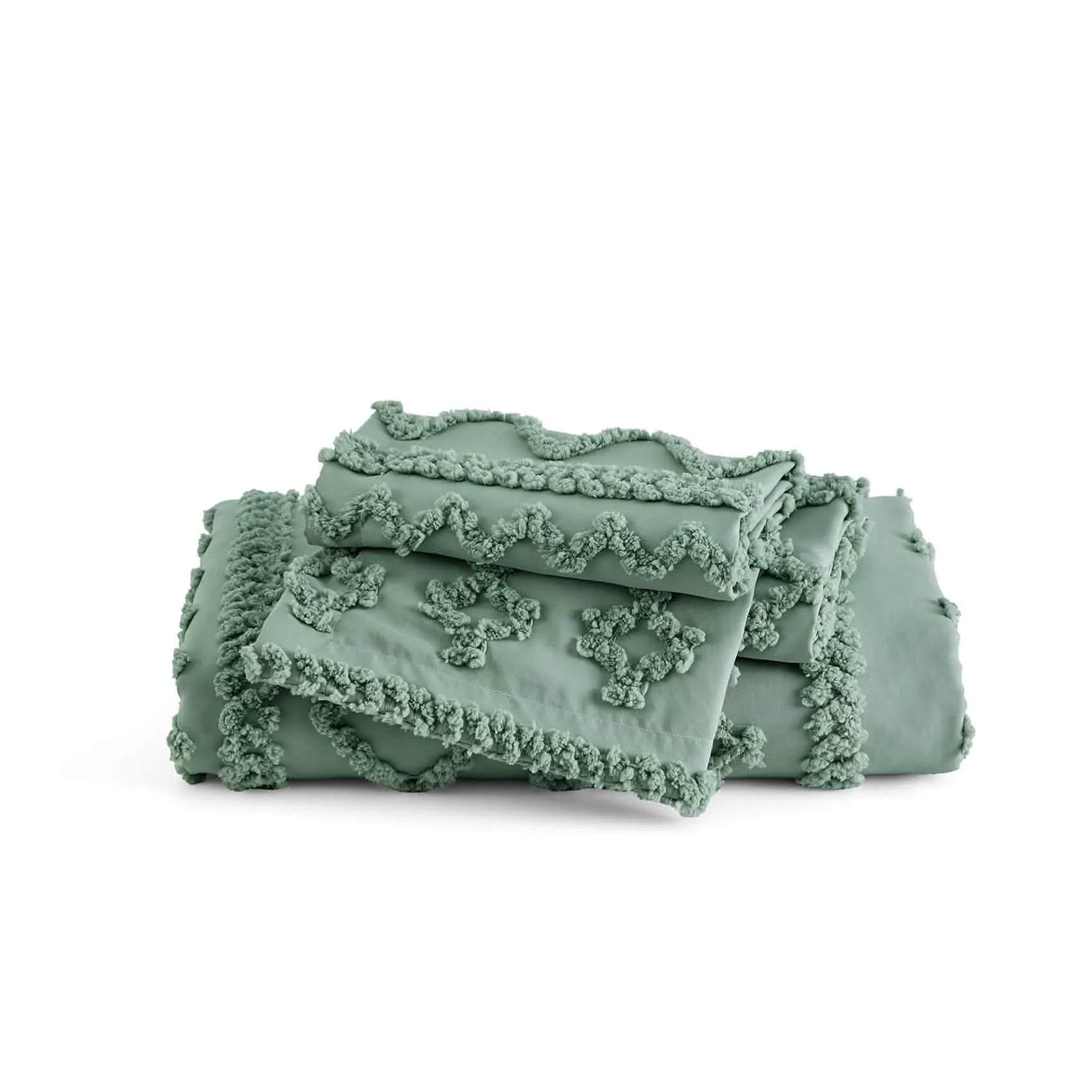 Boho Tufted Embroidery Duvet Cover Set