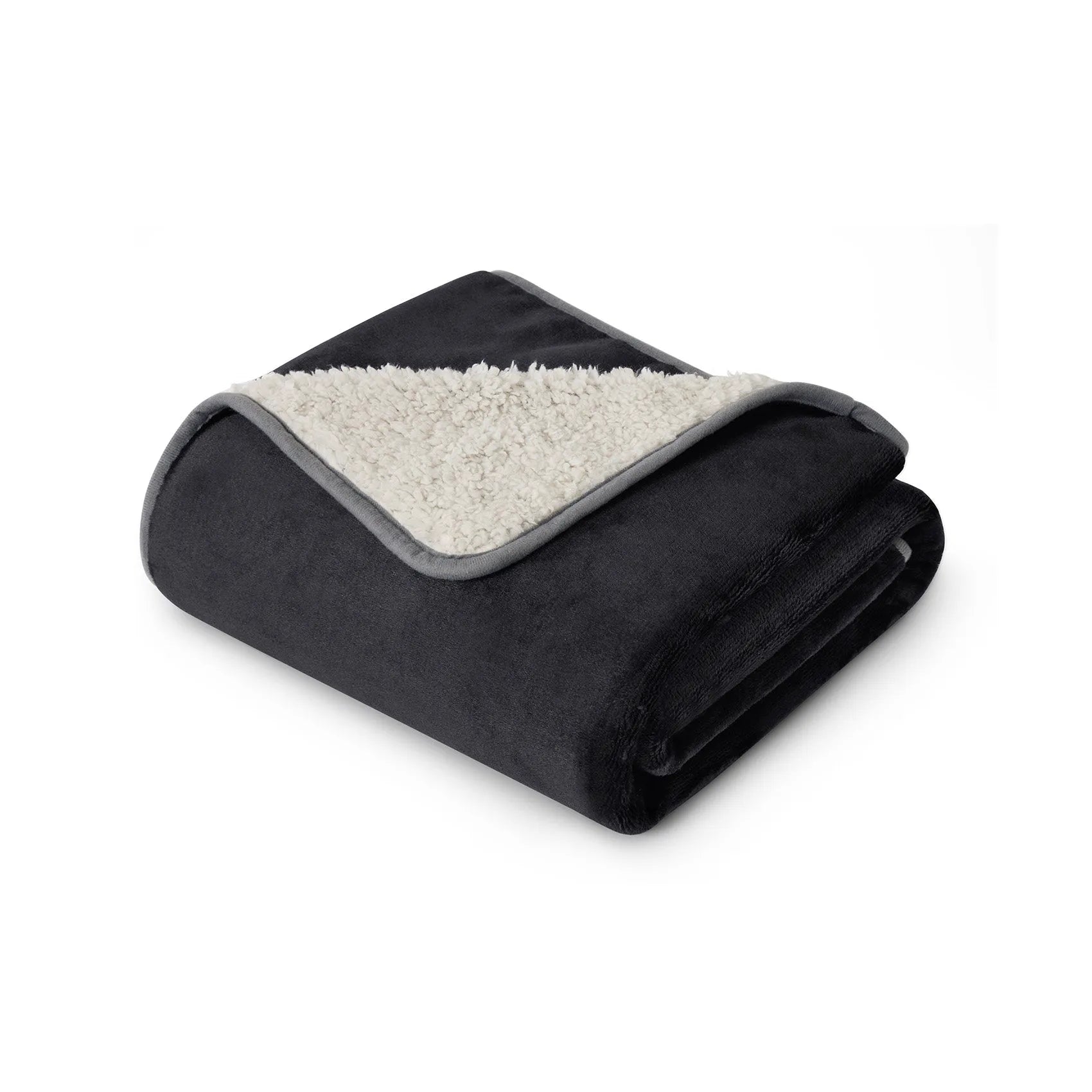 Reversible Sherpa & Microfiber Fleece Dog Blanket