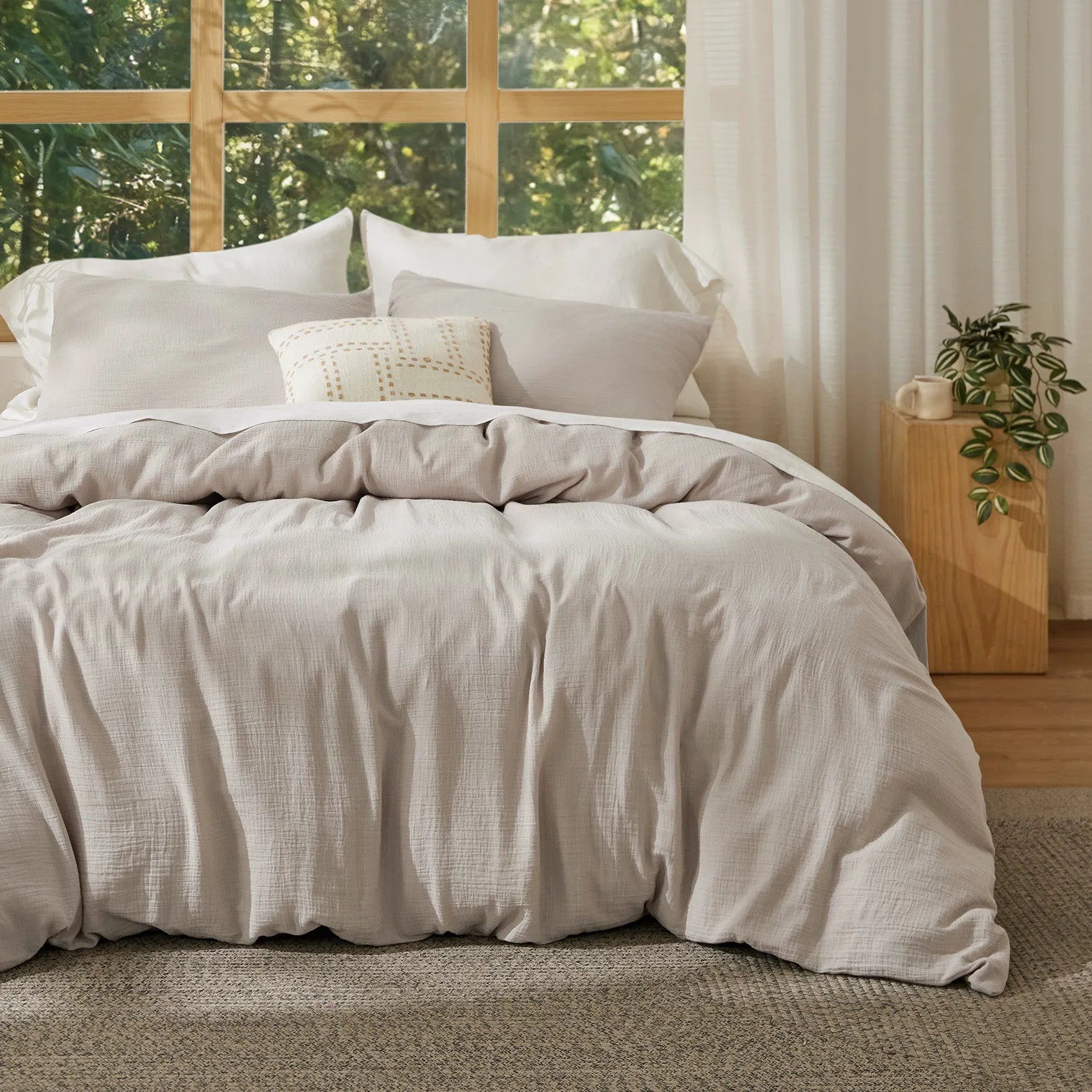 PureWoven™ Bamboo Cotton Muslin Duvet Cover Set