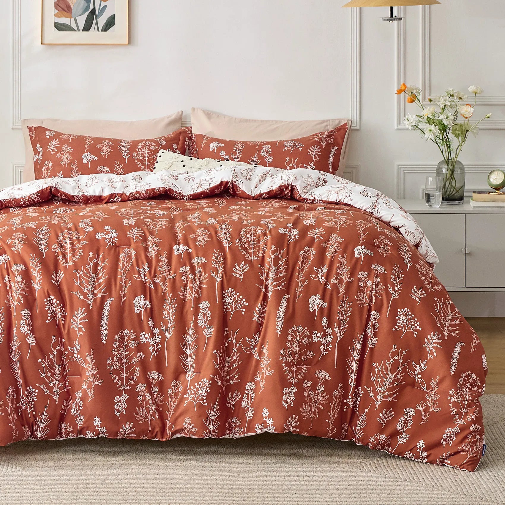 Reversible Floral Duvet Cover Set