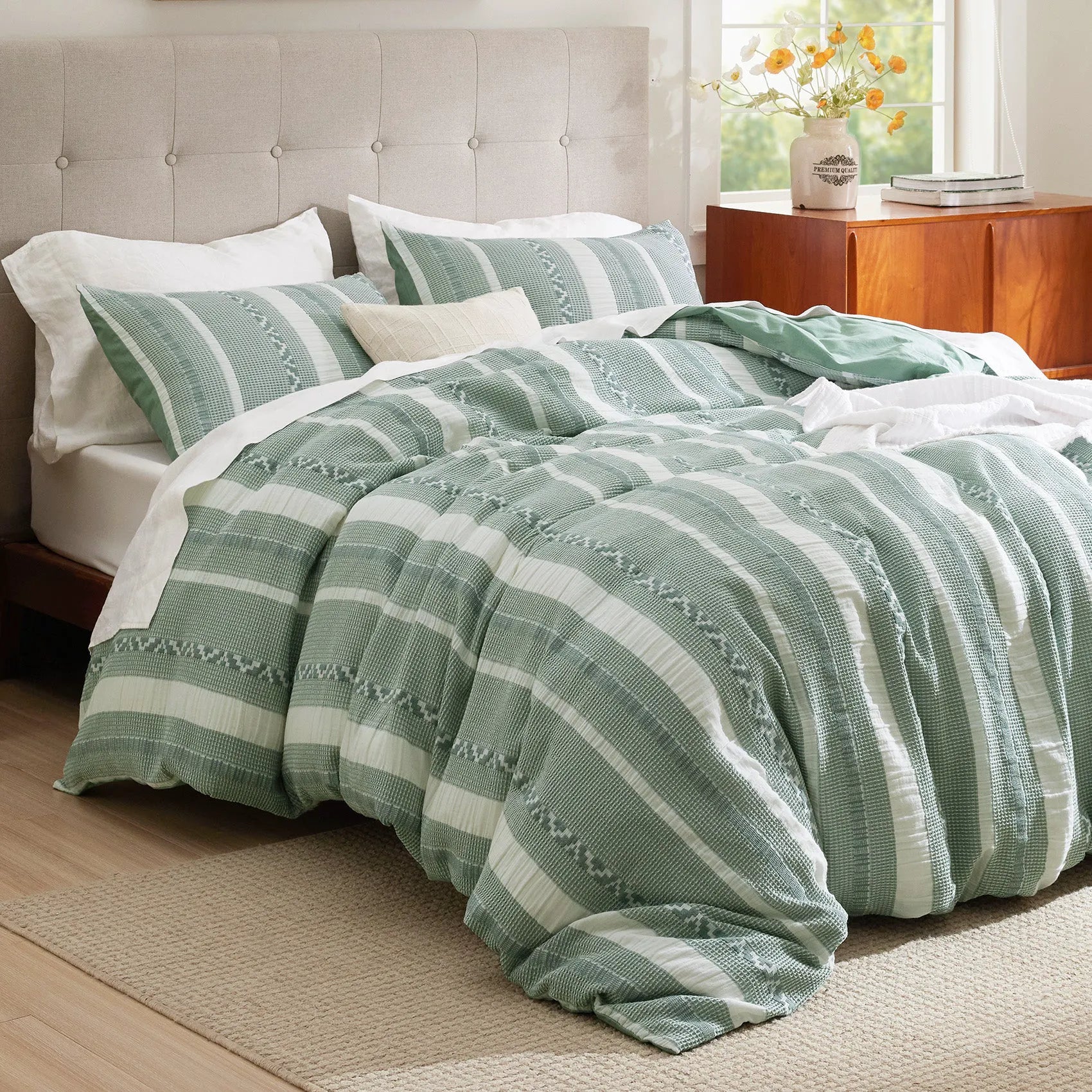 PureWoven™ Cotton Boho Waffle Weave Duvet Cover Set