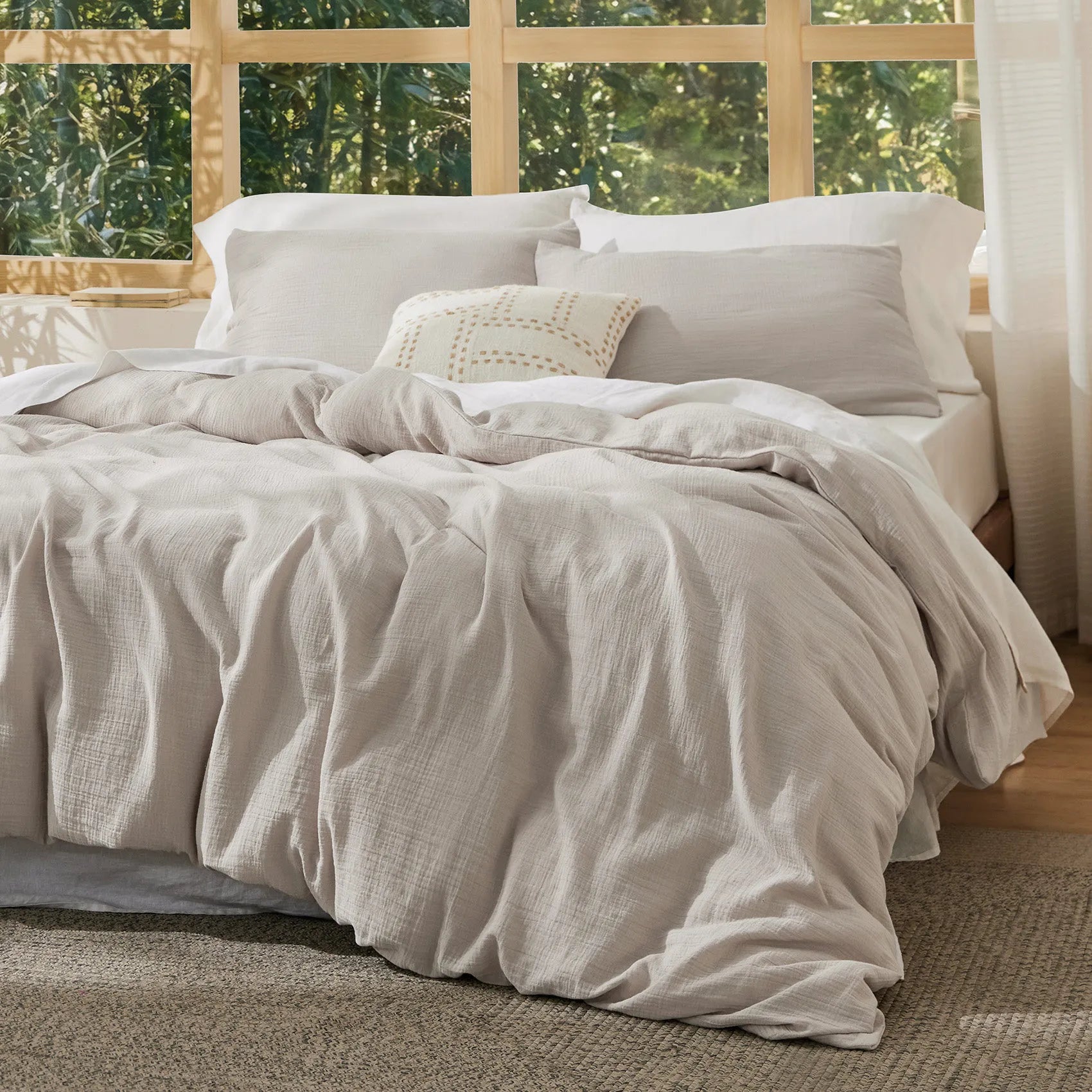 PureWoven™ Bamboo Cotton Muslin Duvet Cover Set