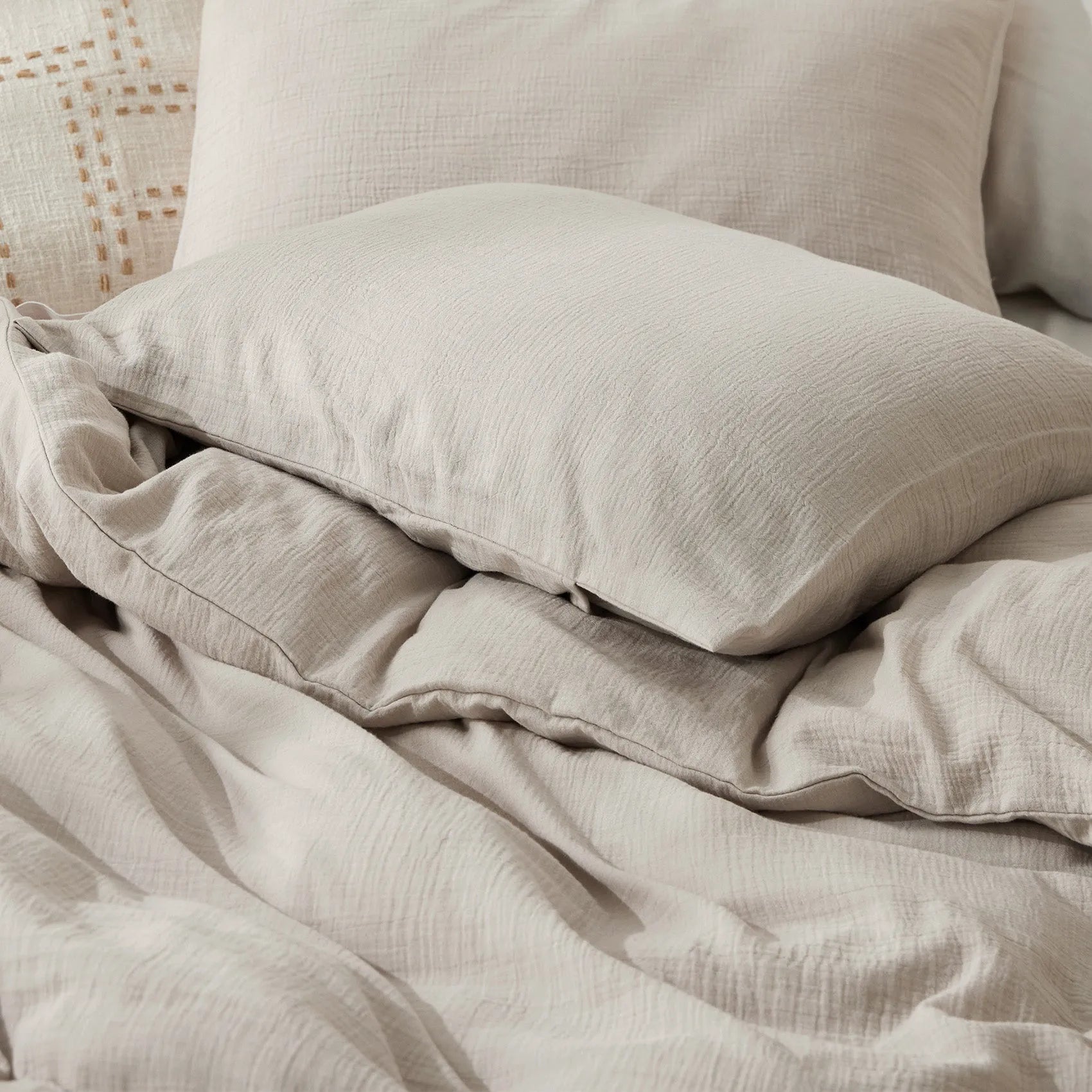 PureWoven™ Bamboo Cotton Muslin Duvet Cover Set