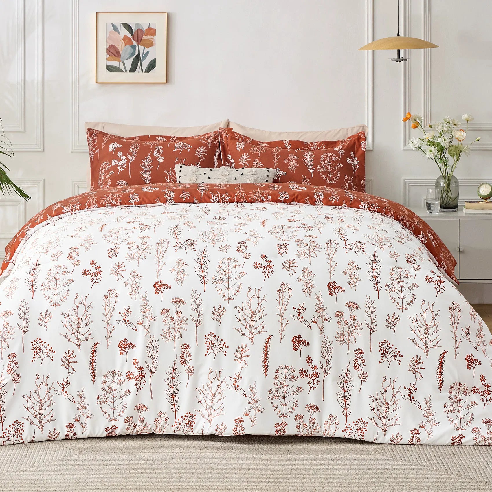 Reversible Floral Duvet Cover Set