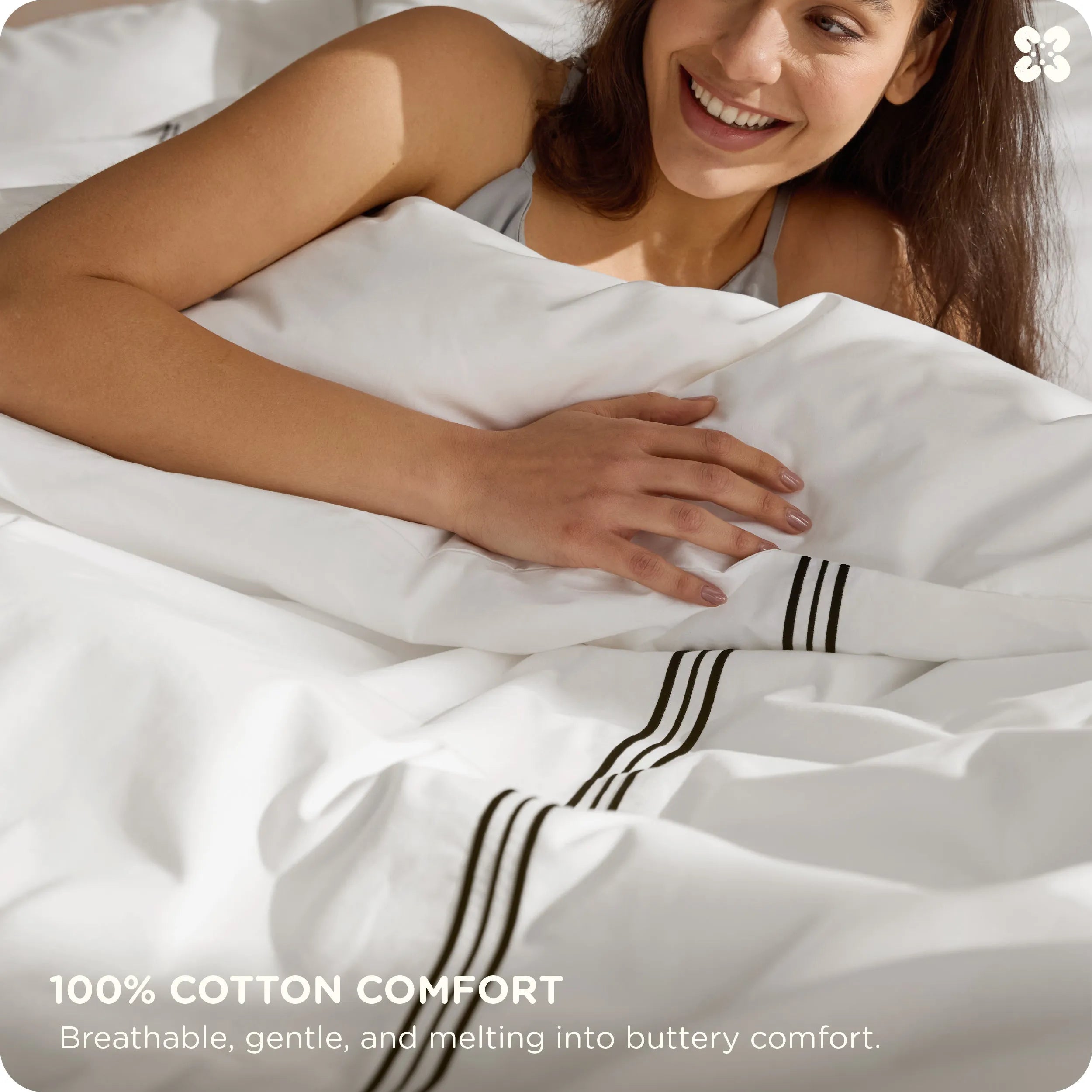 PureWoven™ Cotton Embroidered Hotel Duvet Cover Set