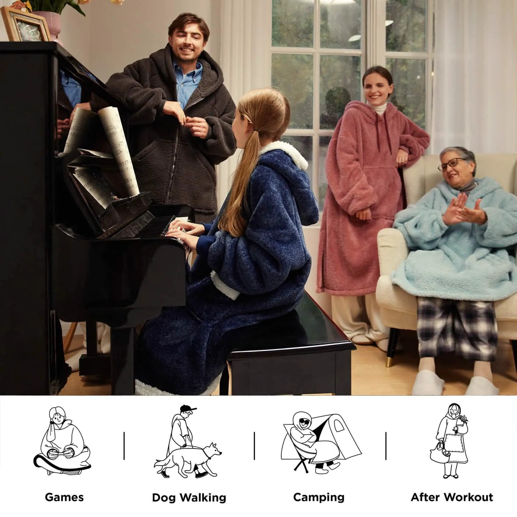 Sherpa Fleece Blanket Hoodie