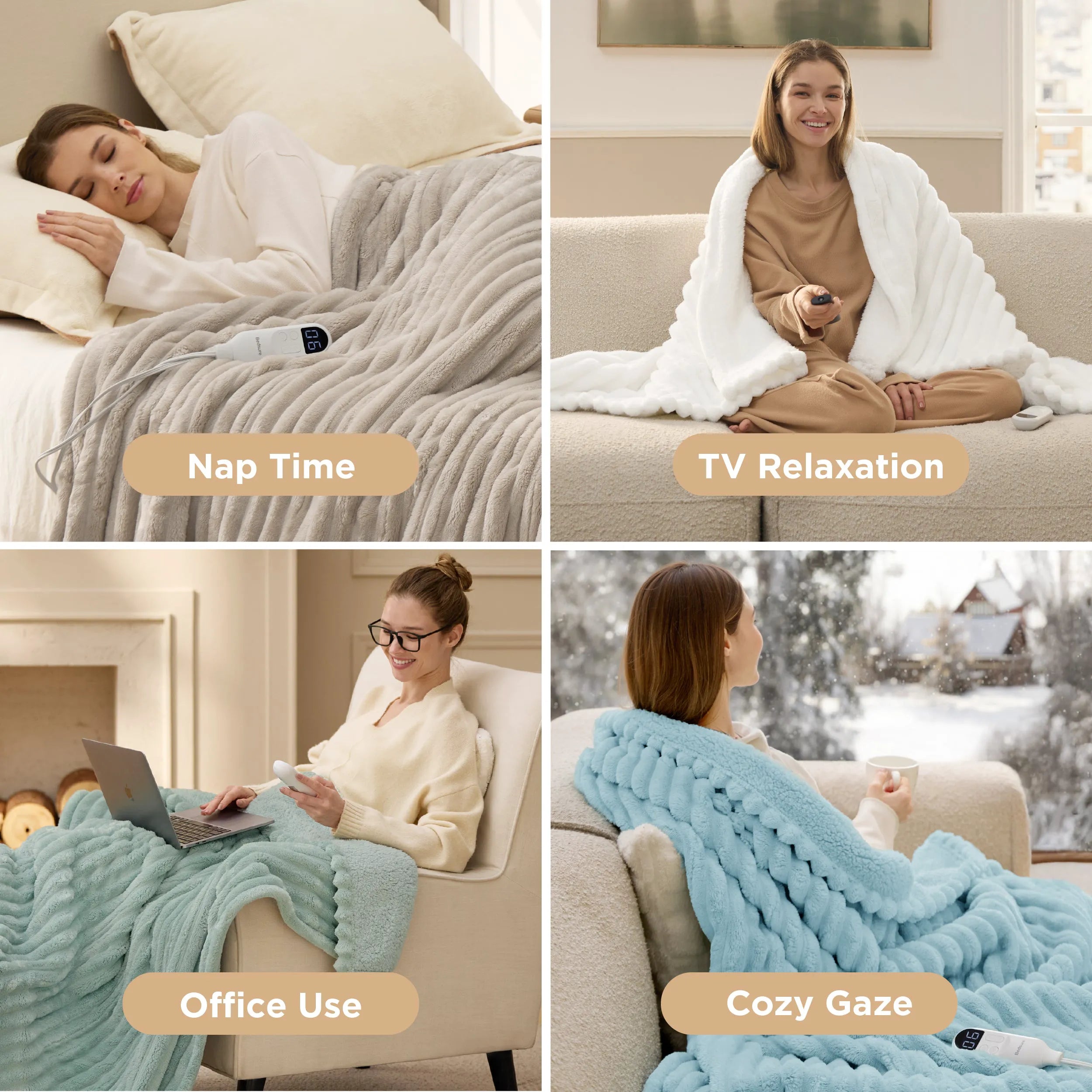 Ribbed Heated Blanket