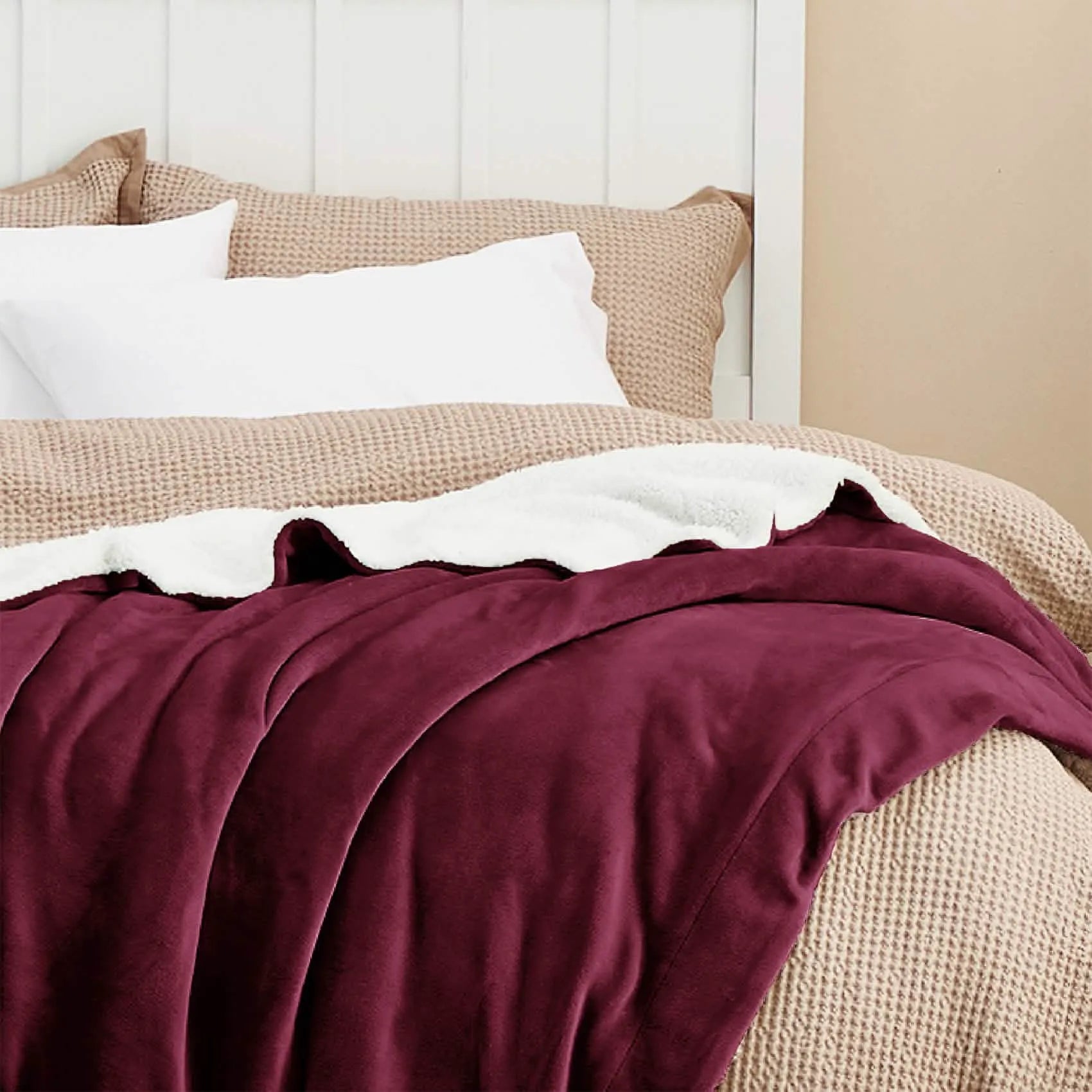 Cozy Sherpa Fleece Throw Blanket