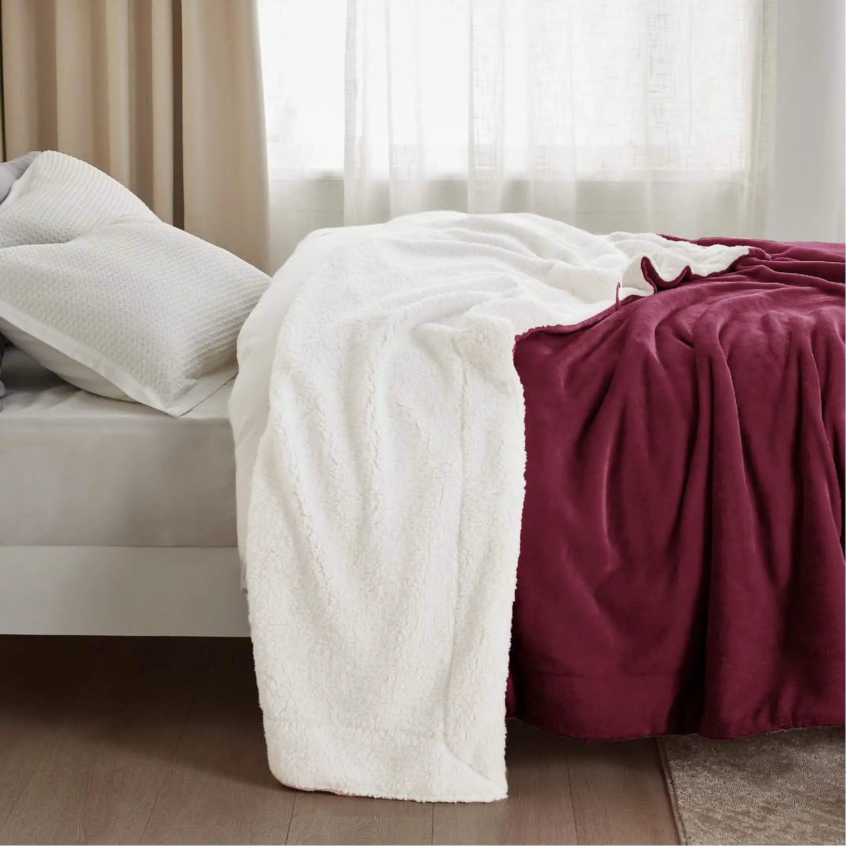 Cozy Sherpa Fleece Throw Blanket