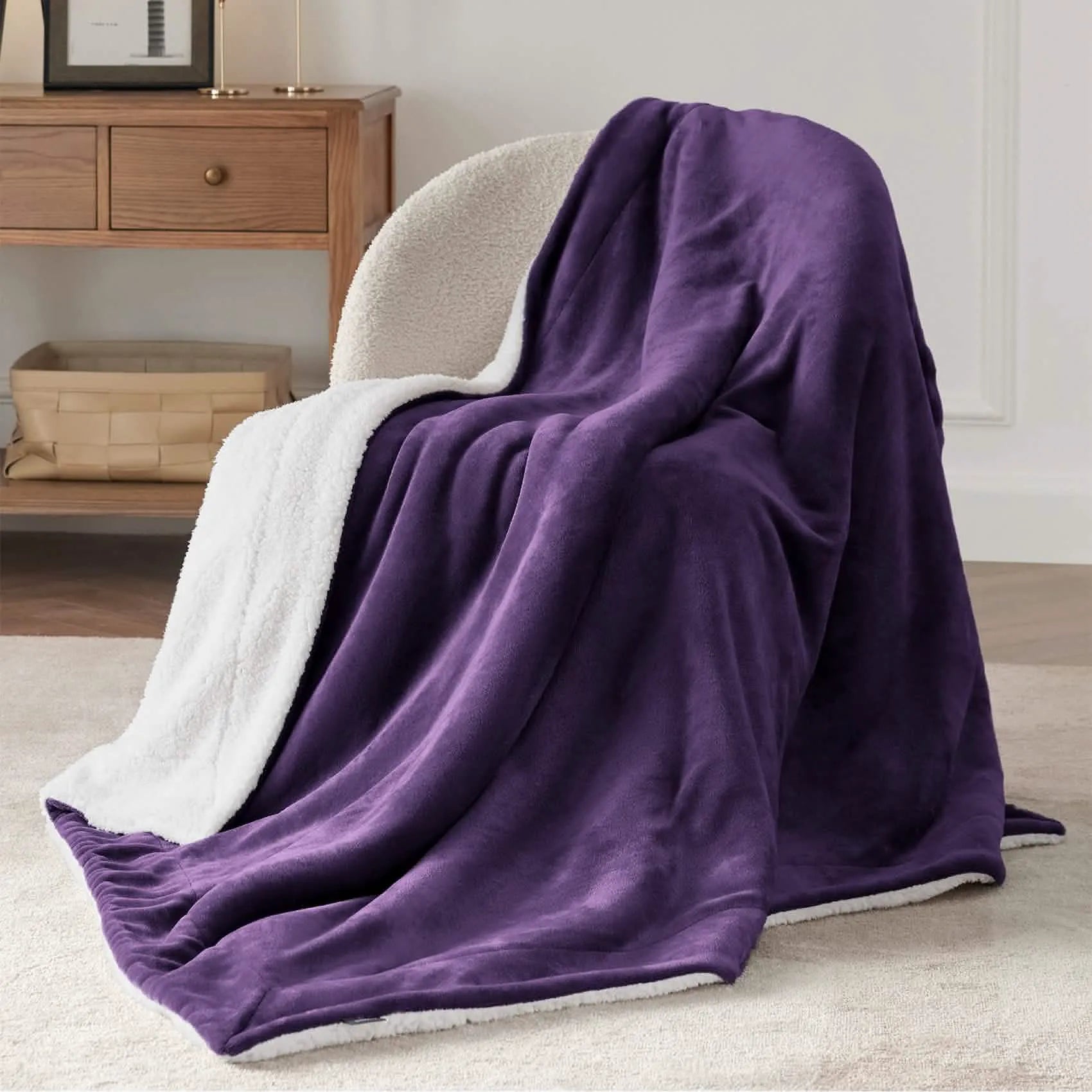Cozy Sherpa Fleece Throw Blanket