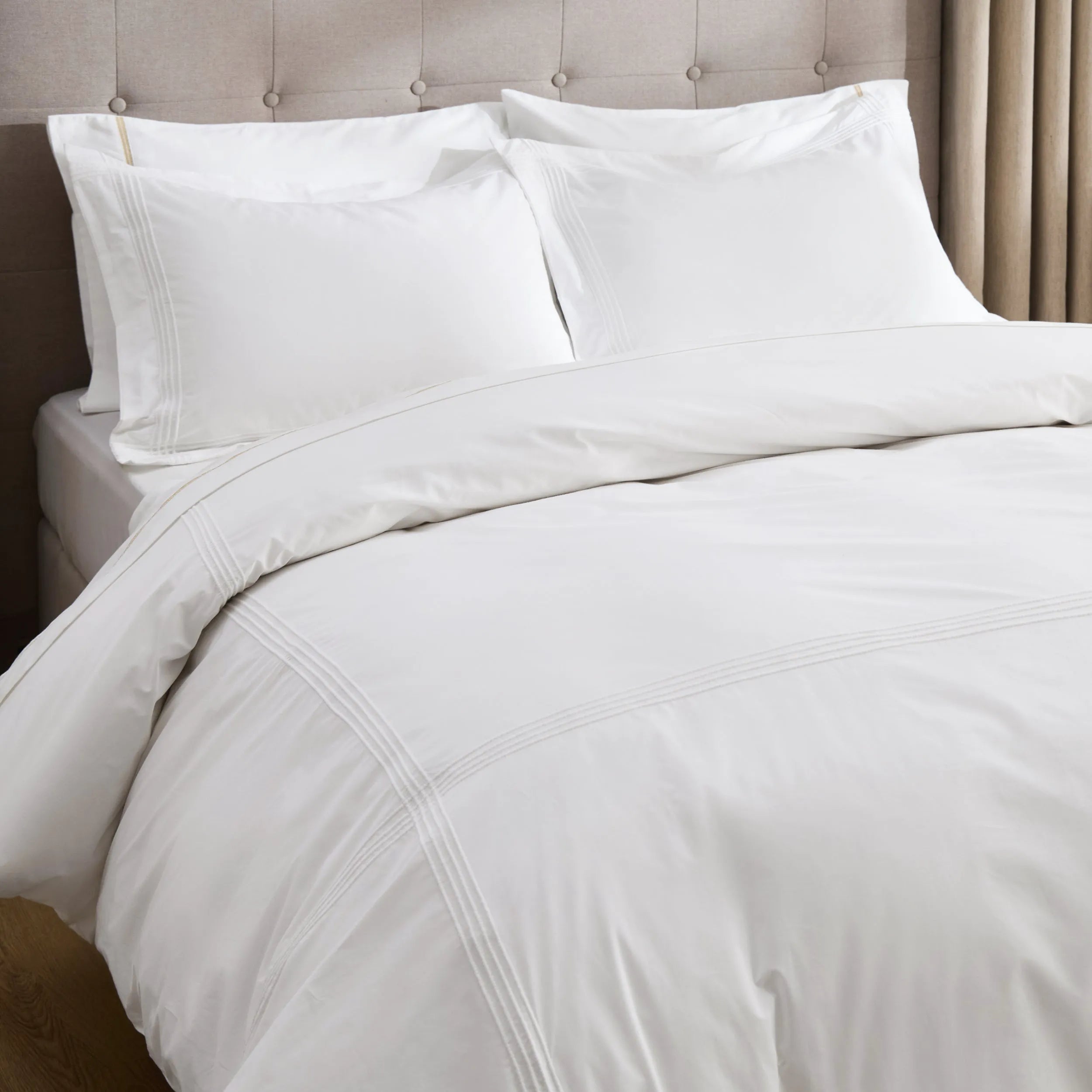 PureWoven™ Cotton Embroidered Hotel Duvet Cover Set