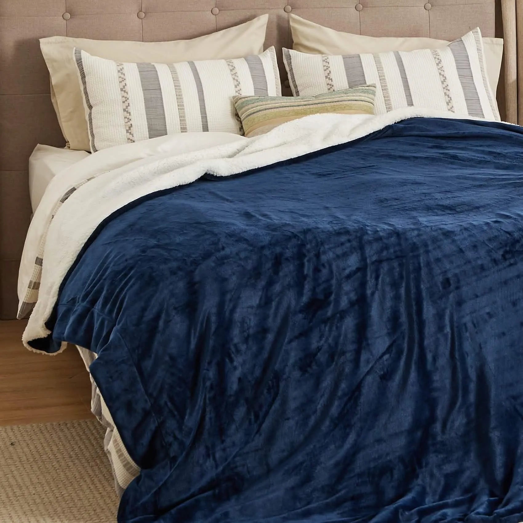 Cozy Sherpa Fleece Throw Blanket