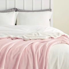 Cozy Sherpa Fleece Throw Blanket