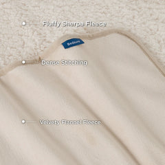 Reversible Sherpa & Microfiber Fleece Dog Blanket