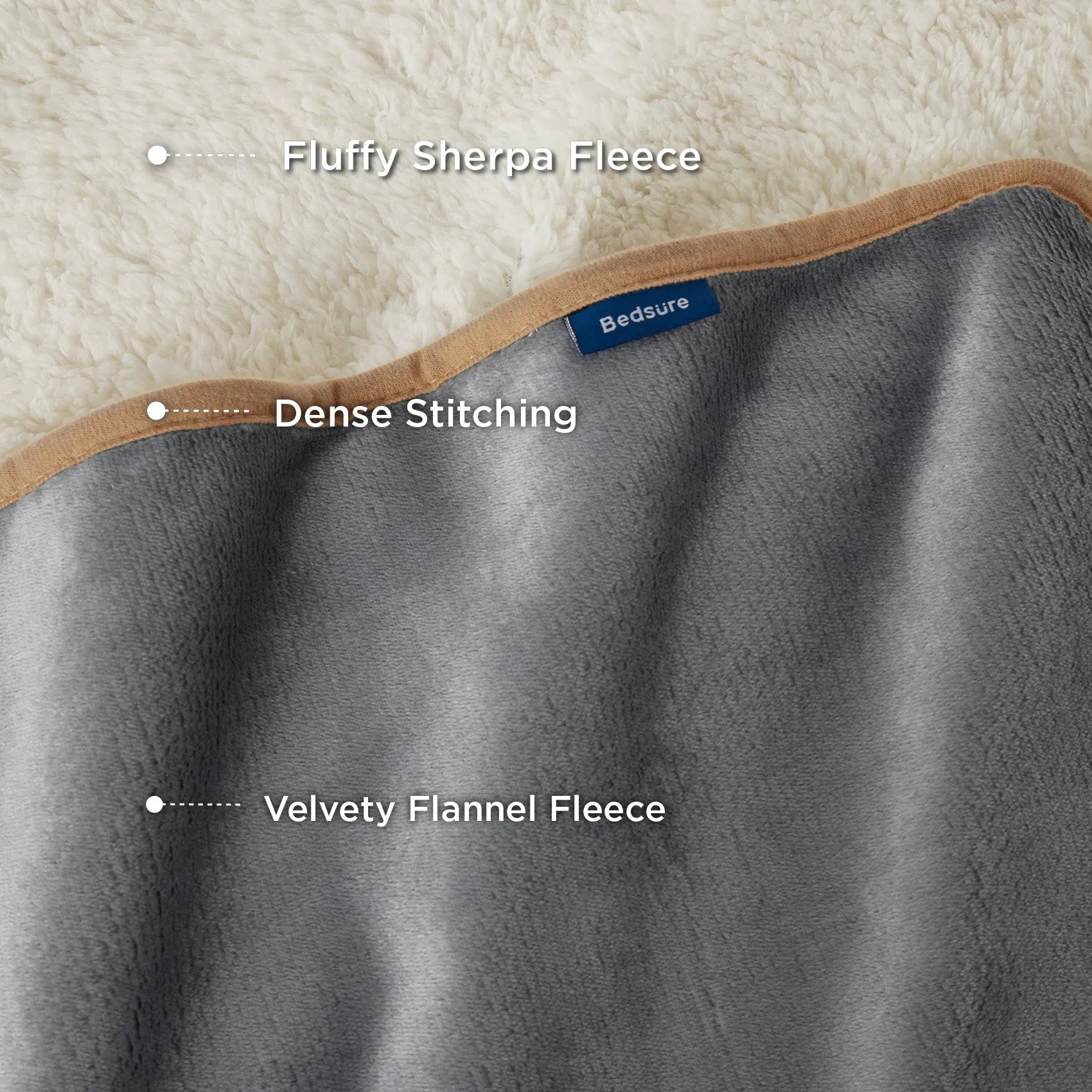 Reversible Sherpa & Microfiber Fleece Dog Blanket