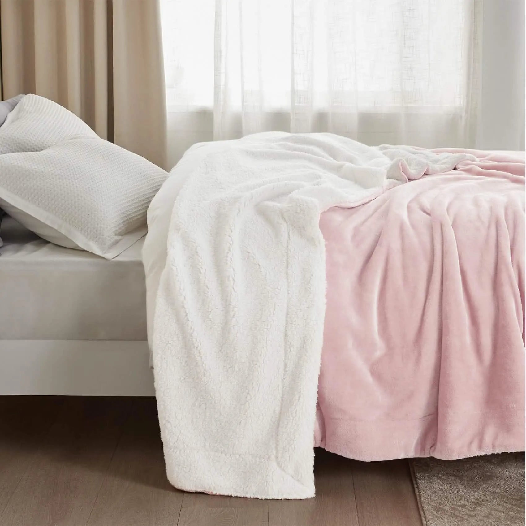 Cozy Sherpa Fleece Throw Blanket
