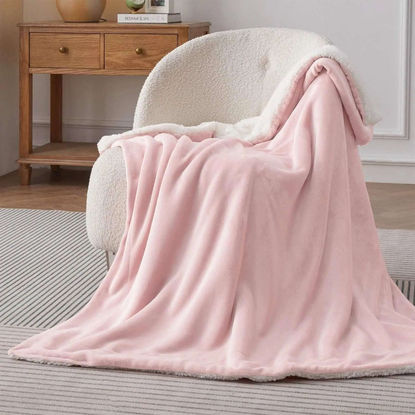 Cozy Sherpa Fleece Throw Blanket