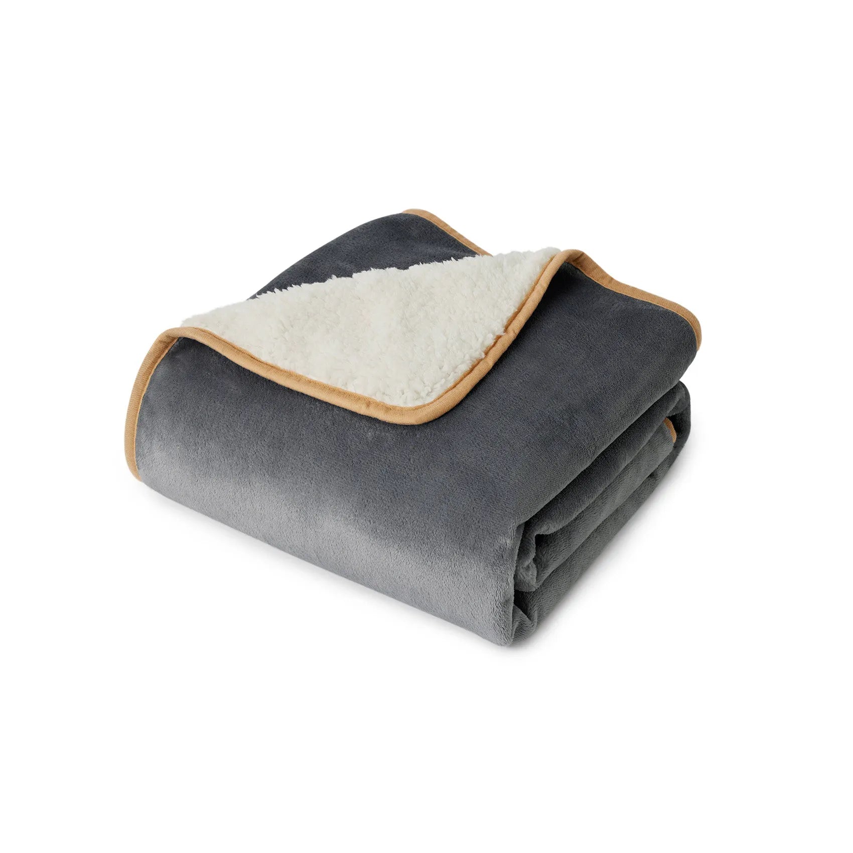 Reversible Sherpa & Microfiber Fleece Dog Blanket