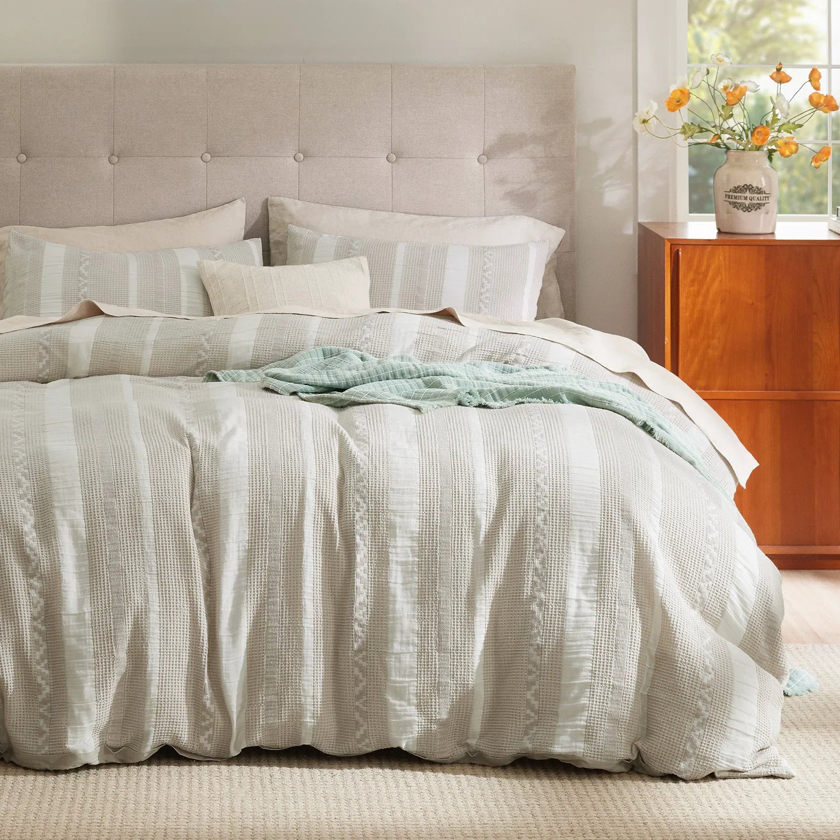 PureWoven™ Cotton Boho Waffle Weave Duvet Cover Set