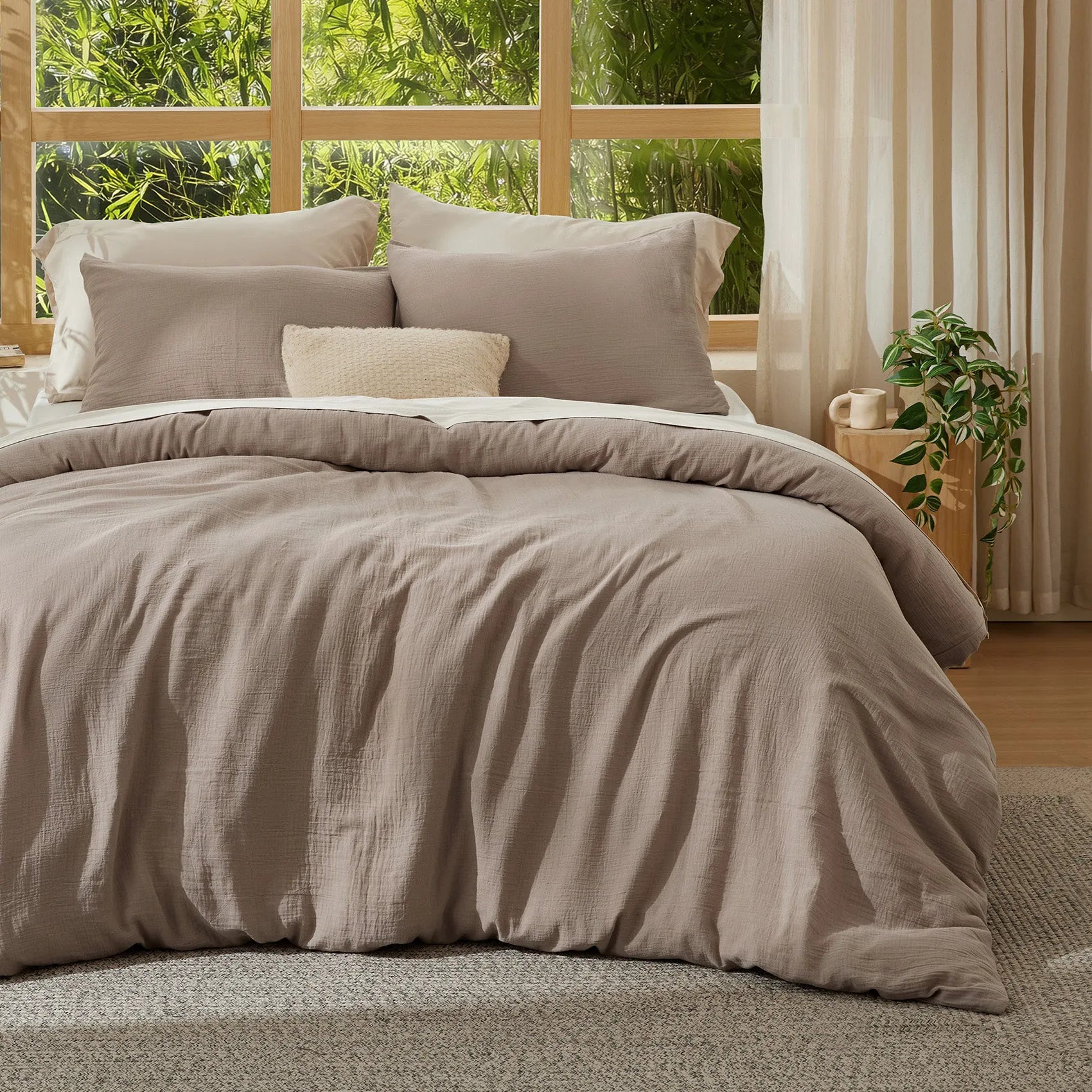 PureWoven™ Bamboo Cotton Muslin Duvet Cover Set